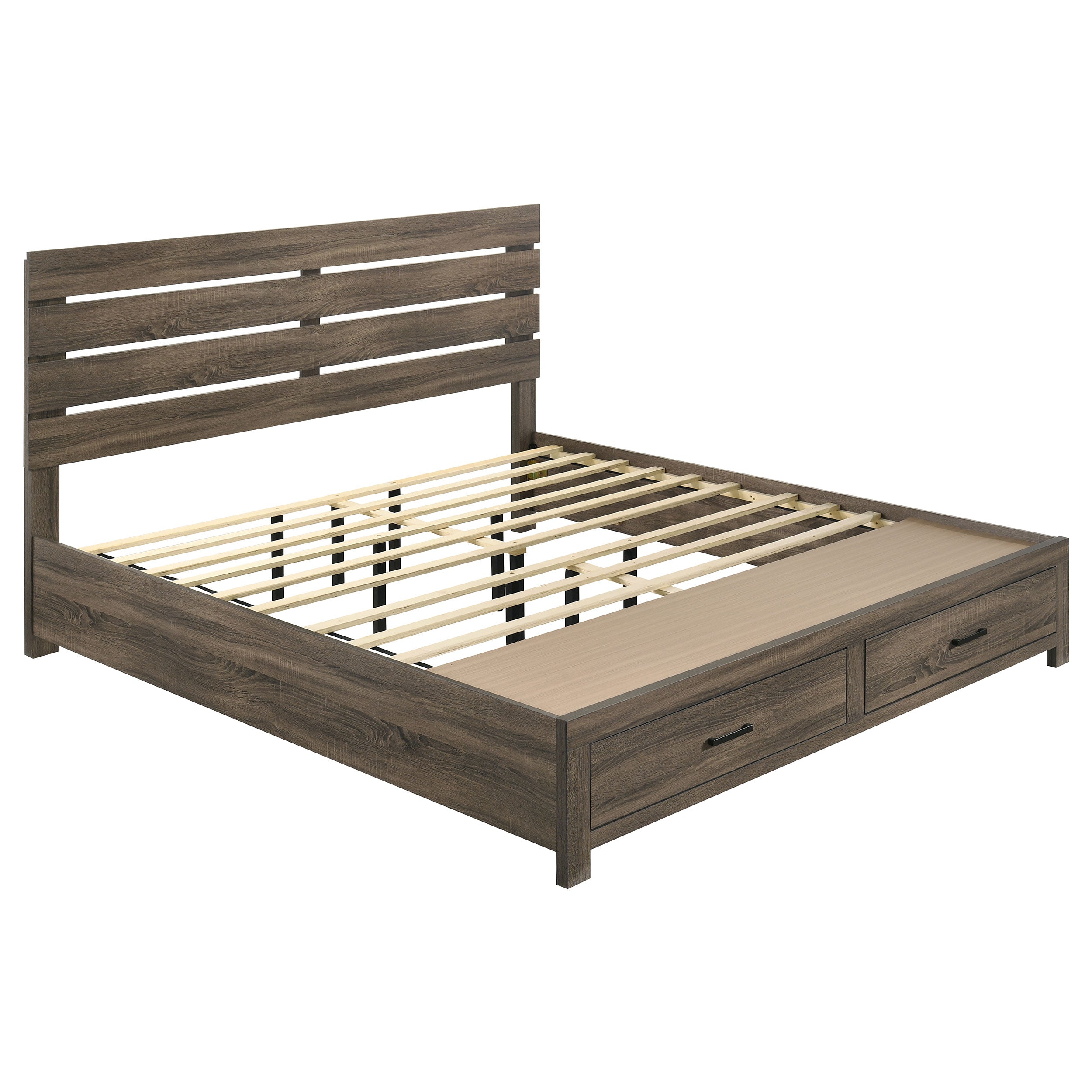Dar Furniture - Coaster - Brantford Wood Eastern King Storage Panel Bed Barrel Oak - 207040KE