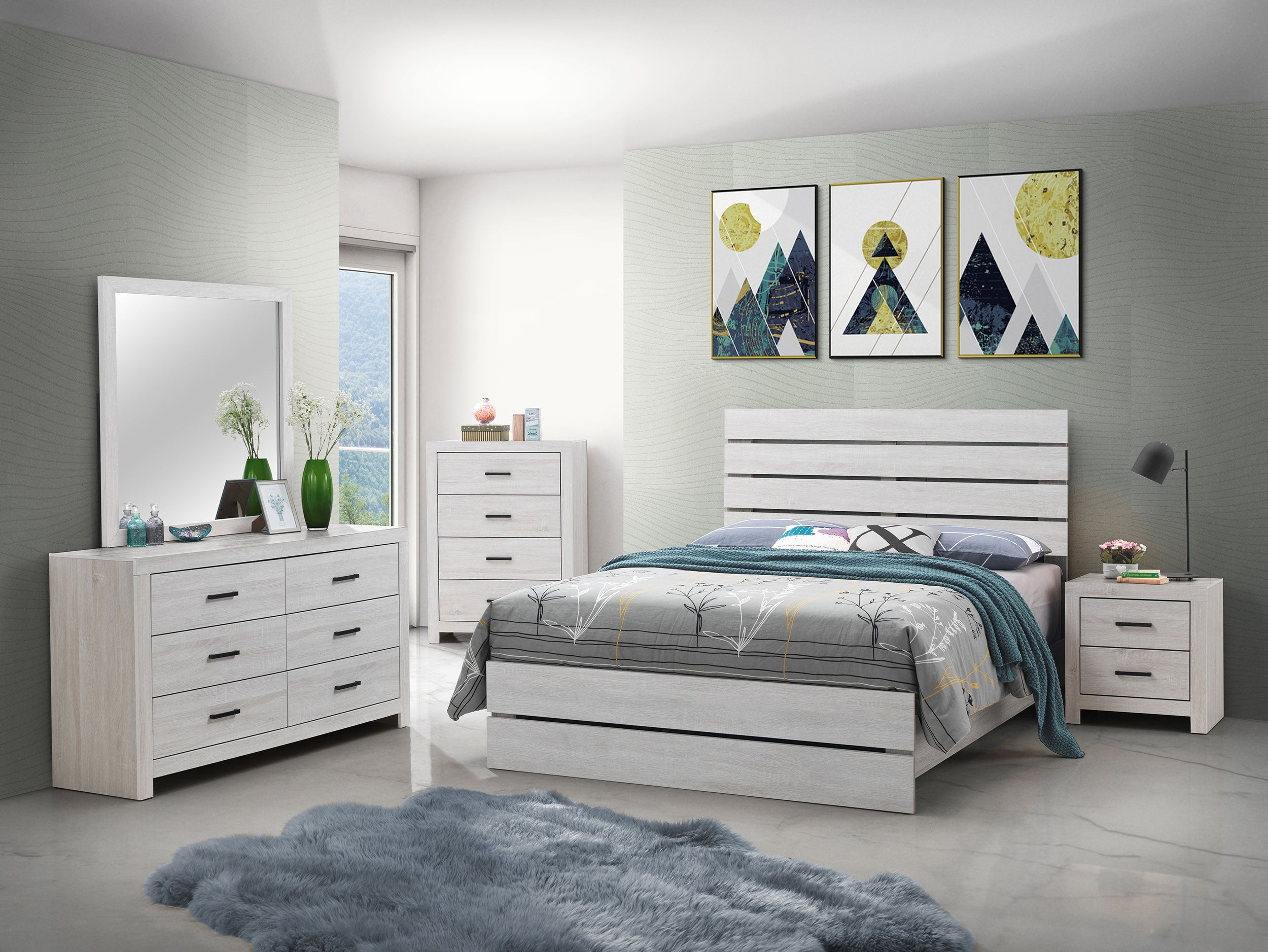 Dar Furniture - Coaster - Brantford 5-piece Queen Bedroom Set Coastal White - 207051Q-S5