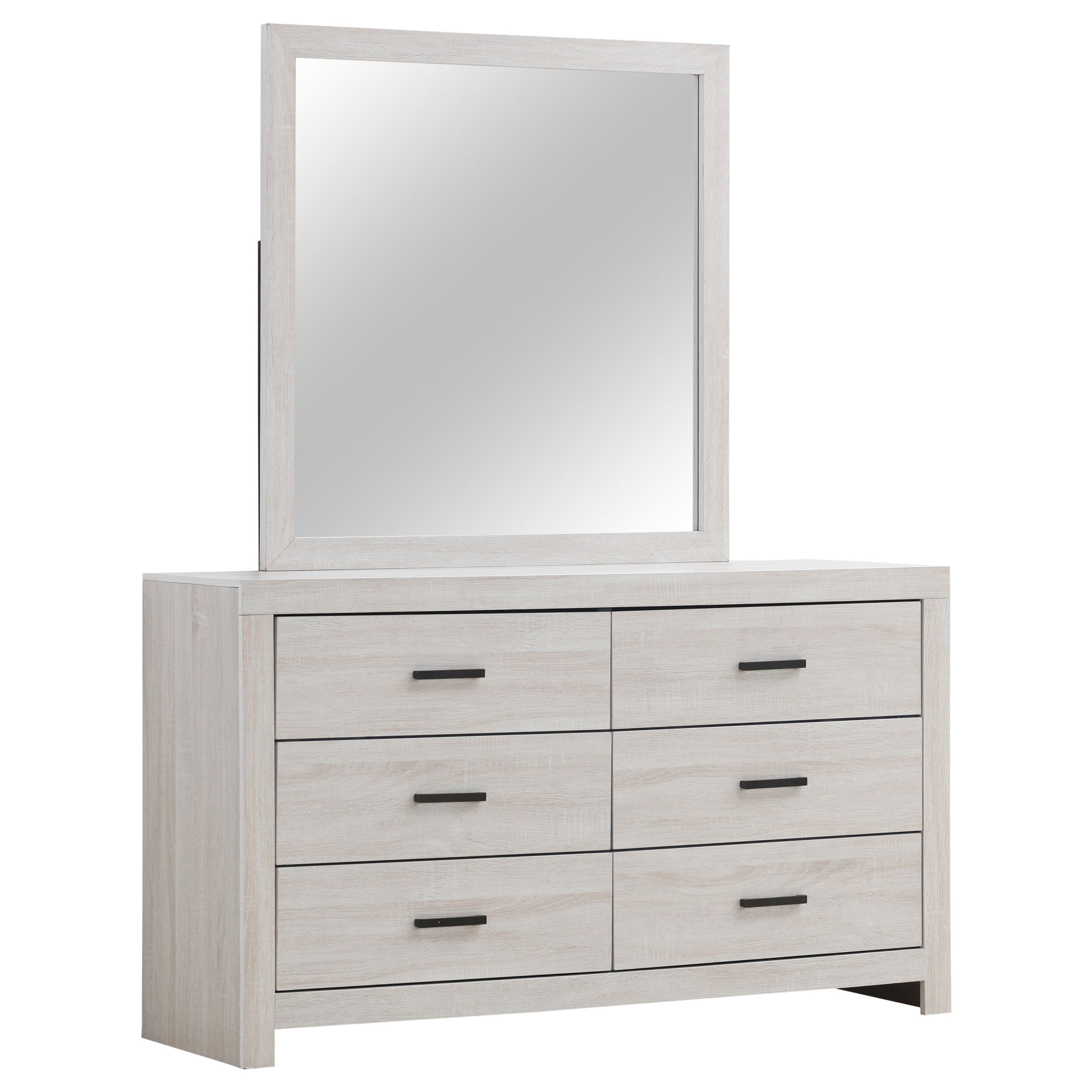 Dar Furniture - Coaster - Brantford 6-drawer Dresser with Mirror Coastal White - 207053M