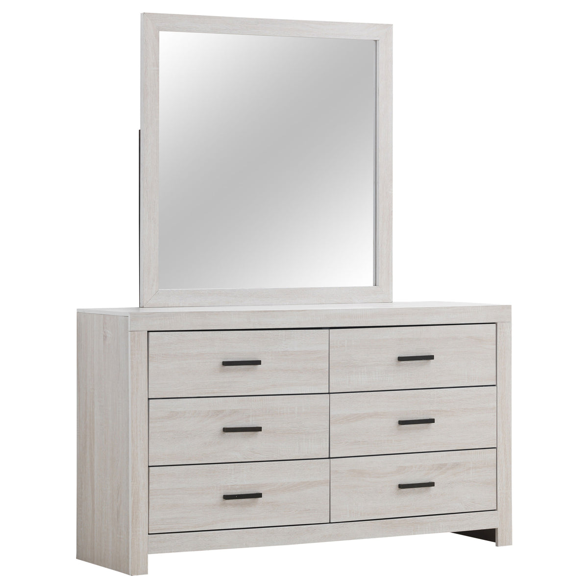 Dar Furniture - Coaster - Brantford 6-drawer Dresser with Mirror Coastal White - 207053M