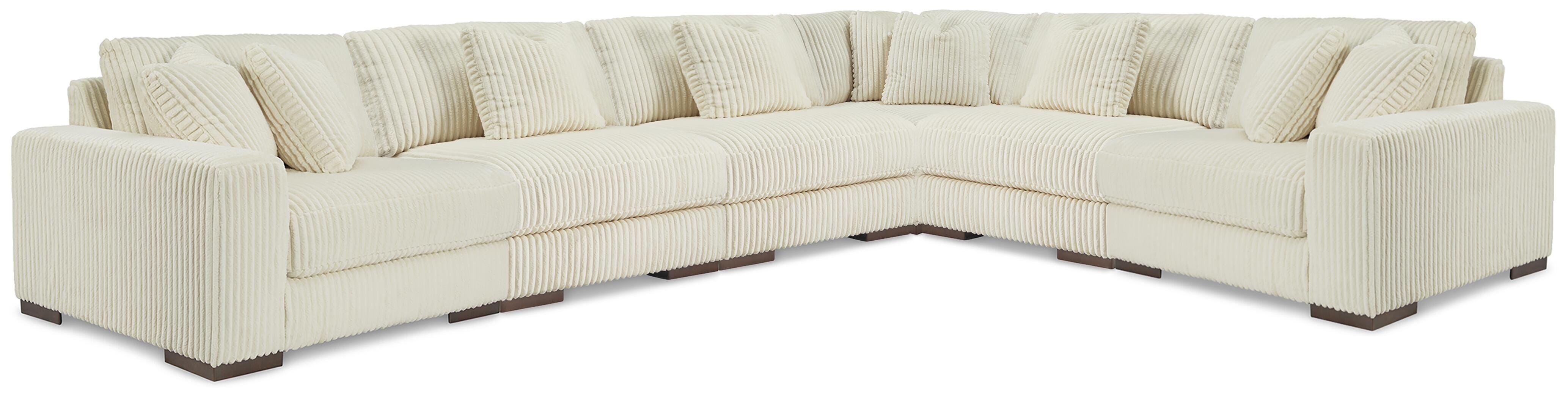 Dar Furniture - Ashley Furniture - Lindyn 6-Piece Sectional - RAF 6-Piece Sectional / Ivory - 21104S20