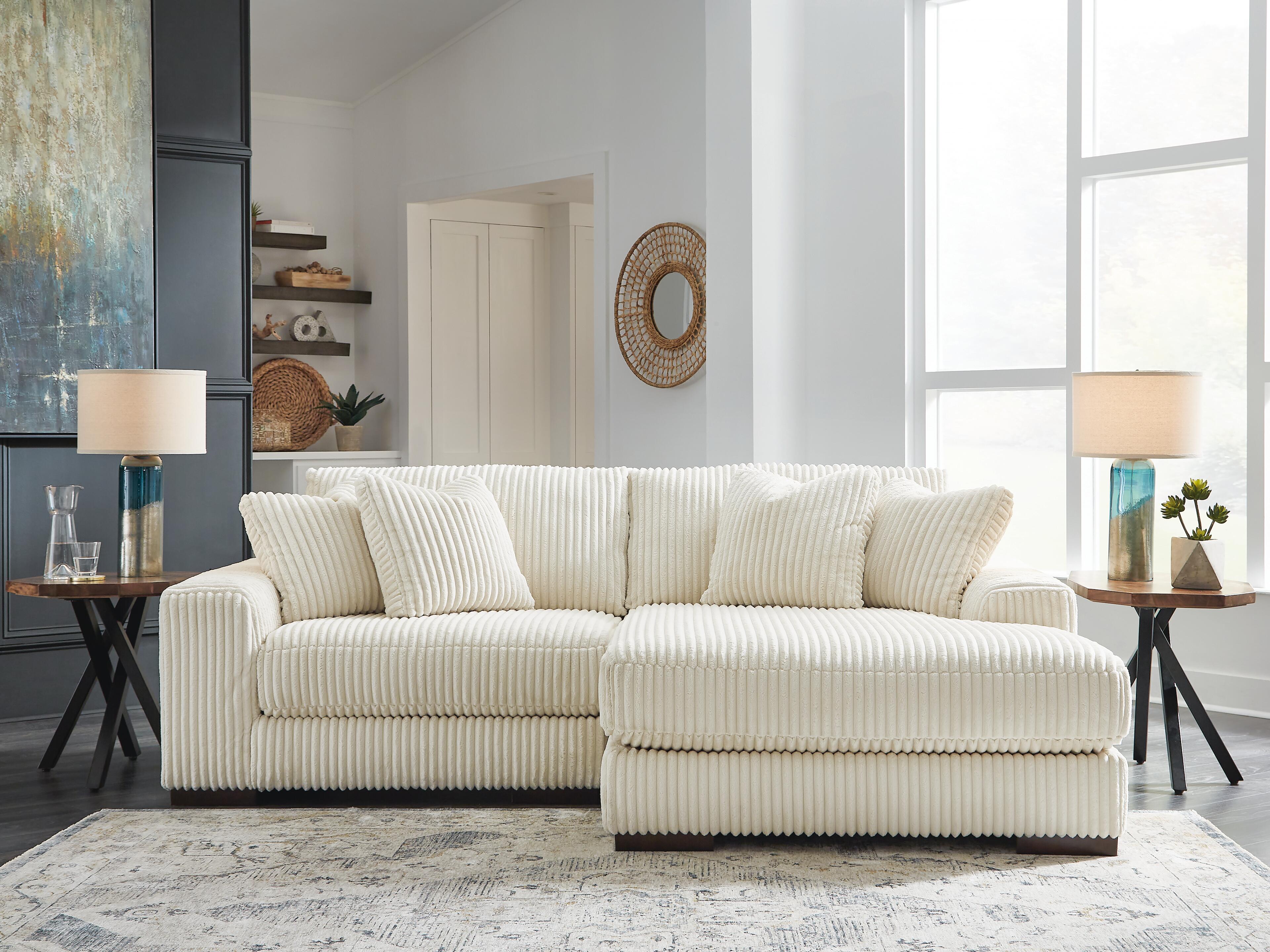 Dar Furniture - Ashley Furniture - Lindyn 2-Piece Sectional with Chaise - RAF 2-Piece Sectional with Chaise / Ivory - 21104S4