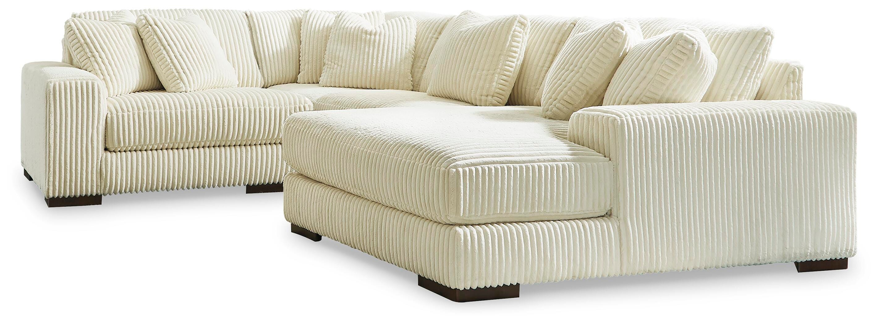 Dar Furniture - Ashley Furniture - Lindyn 4-Piece Sectional with Chaise - RAF 4-Piece Sectional with Chaise / Ivory - 21104S15