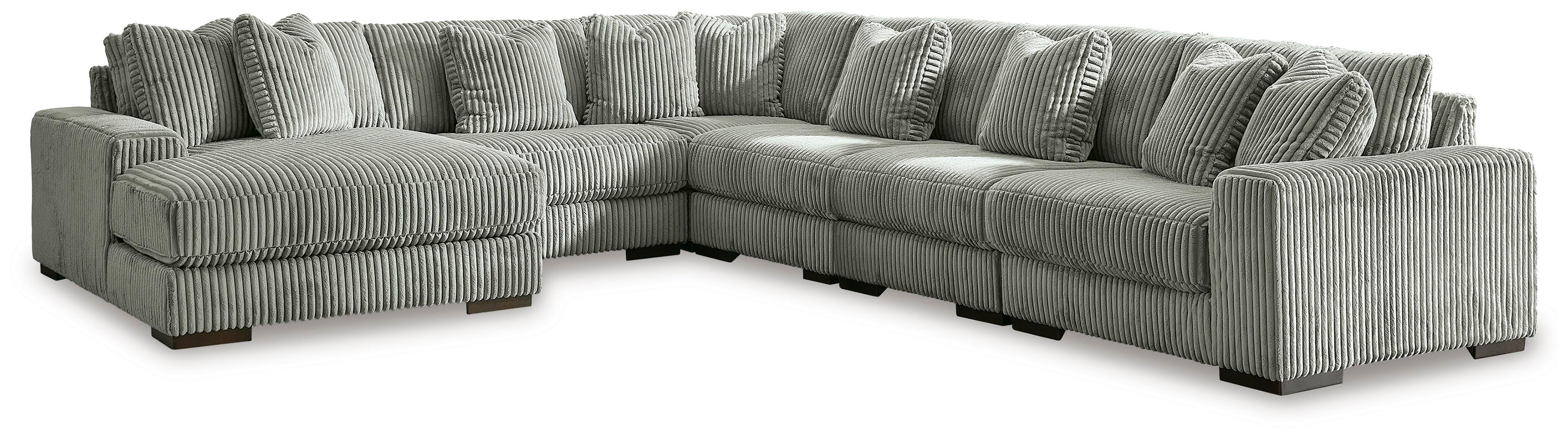 Dar Furniture - Ashley Furniture - Lindyn 6-Piece Sectional with Chaise - RAF 6-Piece Sectional with Chaise / Fog - 21105S8