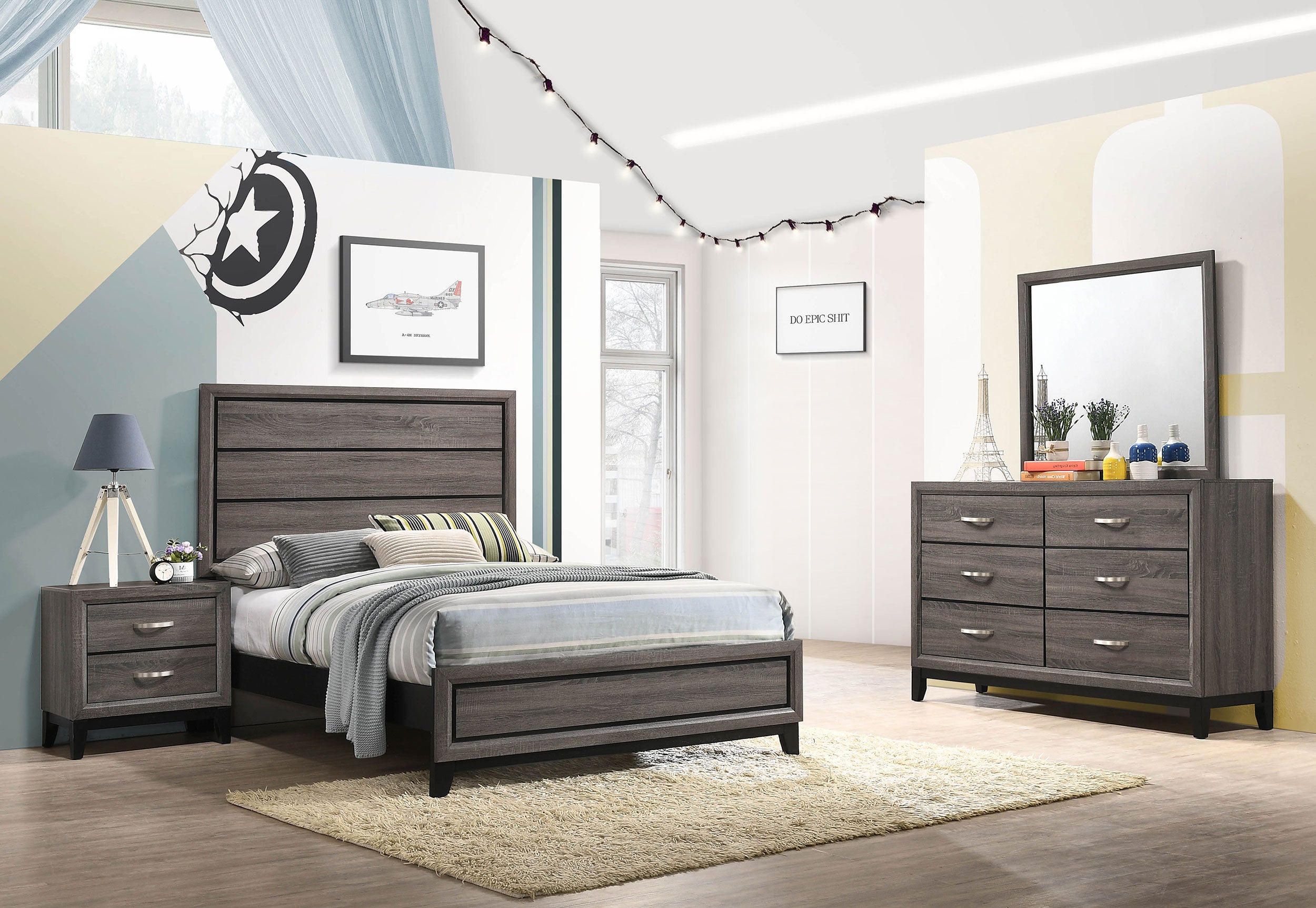Dar Furniture - Coaster - Watson Four-piece Full Bedroom Set Grey Oak - 212421F-S4