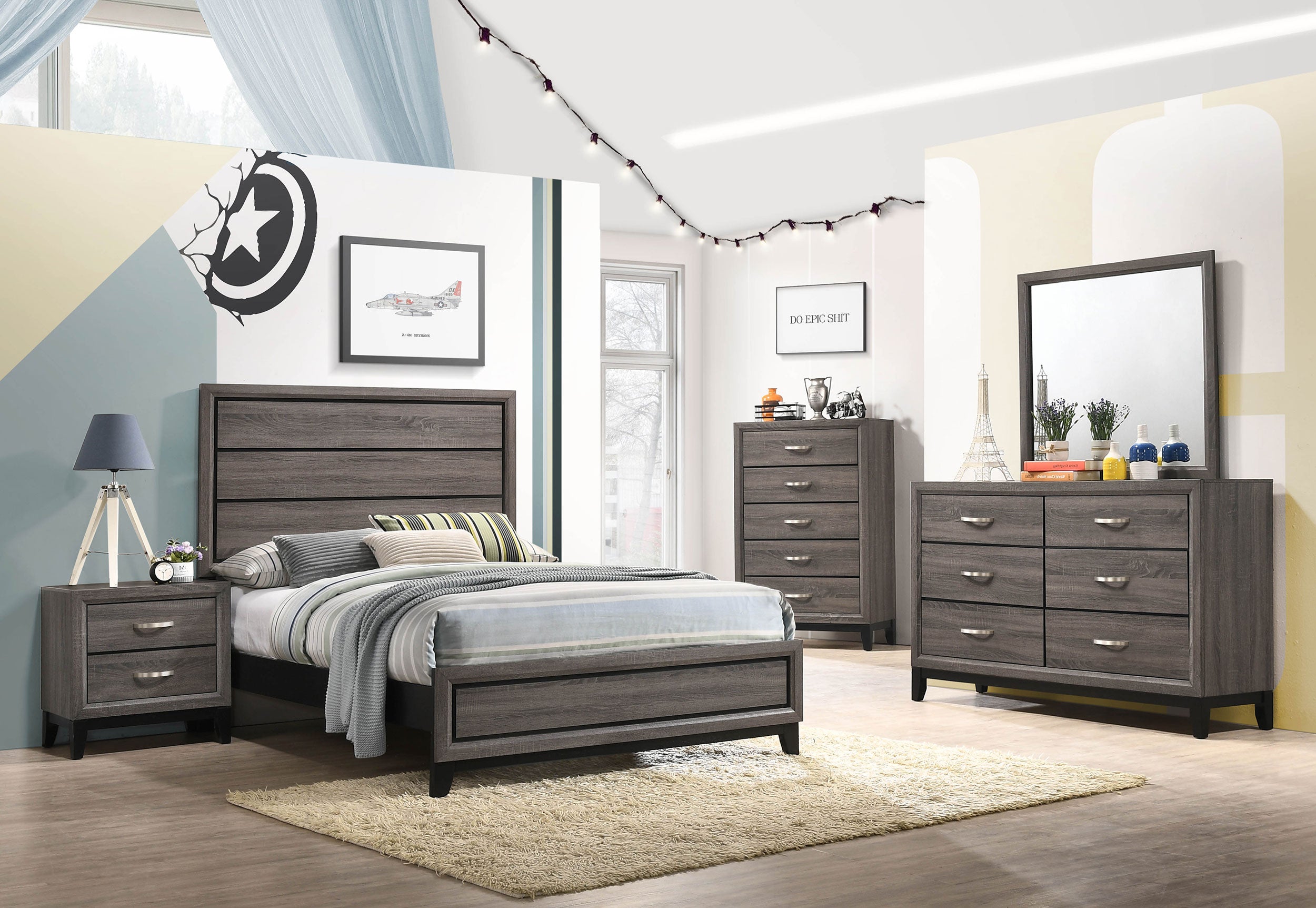Dar Furniture - Coaster - Watson Five-piece Full Bedroom Set Grey Oak - 212421F-S5