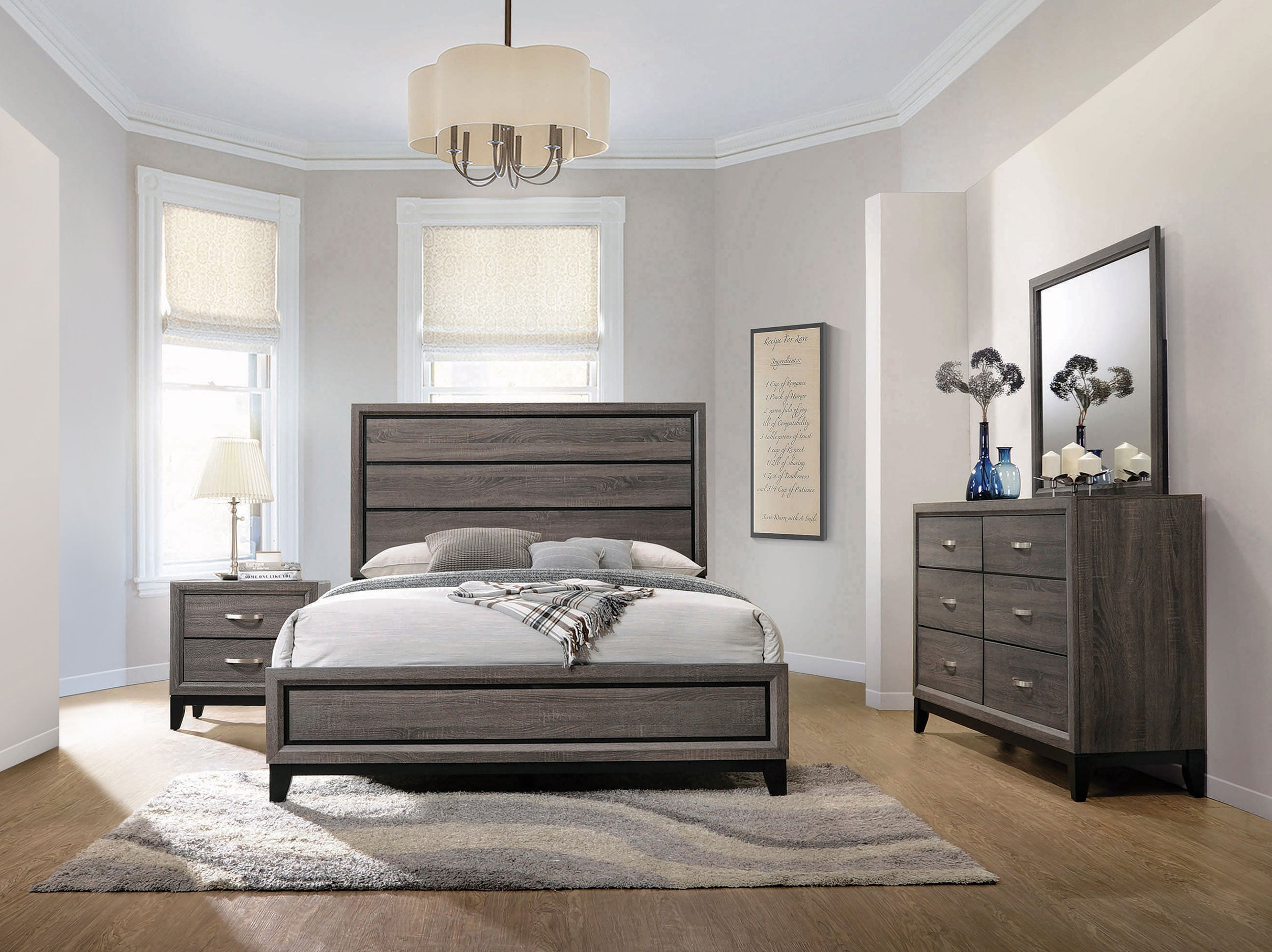 Dar Furniture - Coaster - Watson Four-piece Eastern King Bedroom Set Grey Oak - 212421KE-S4