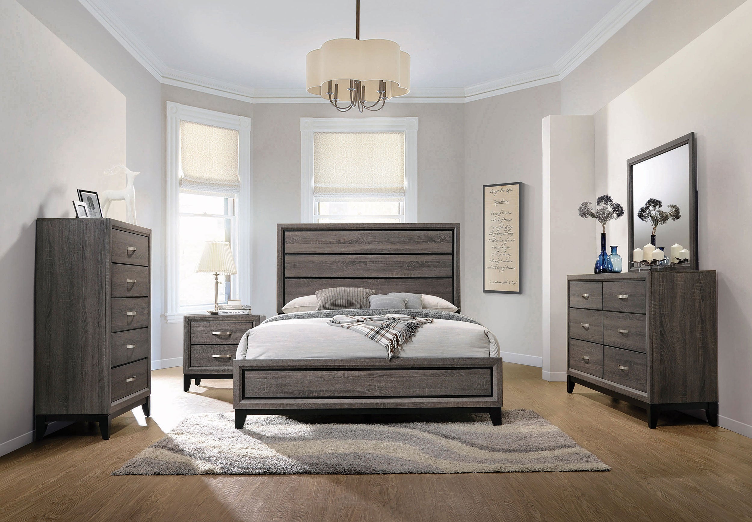 Dar Furniture - Coaster - Watson Five-piece California King Bedroom Set Grey Oak - 212421KW-S5