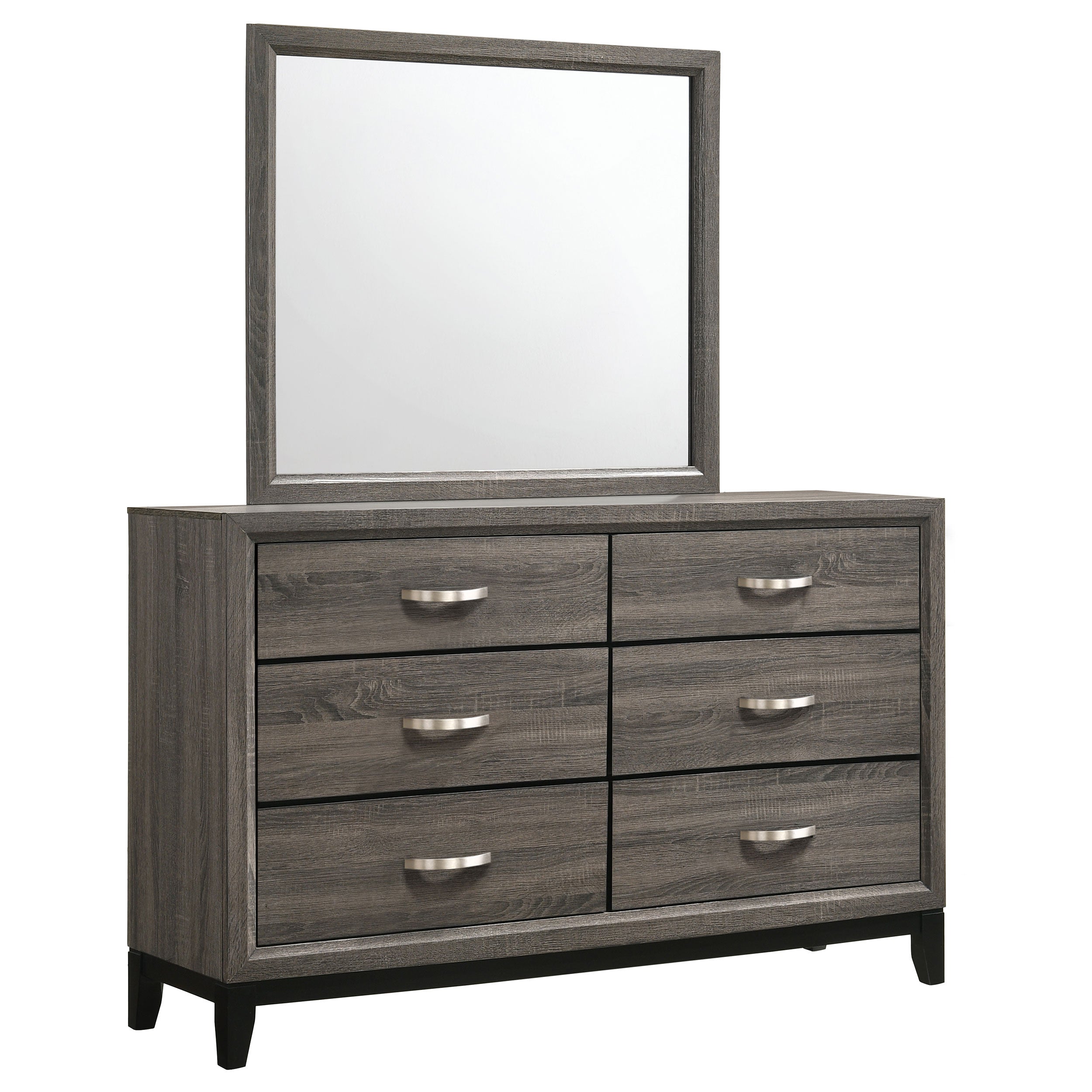 Dar Furniture - Coaster - Watson 6-drawer Dresser with Mirror Grey Oak - 212423M