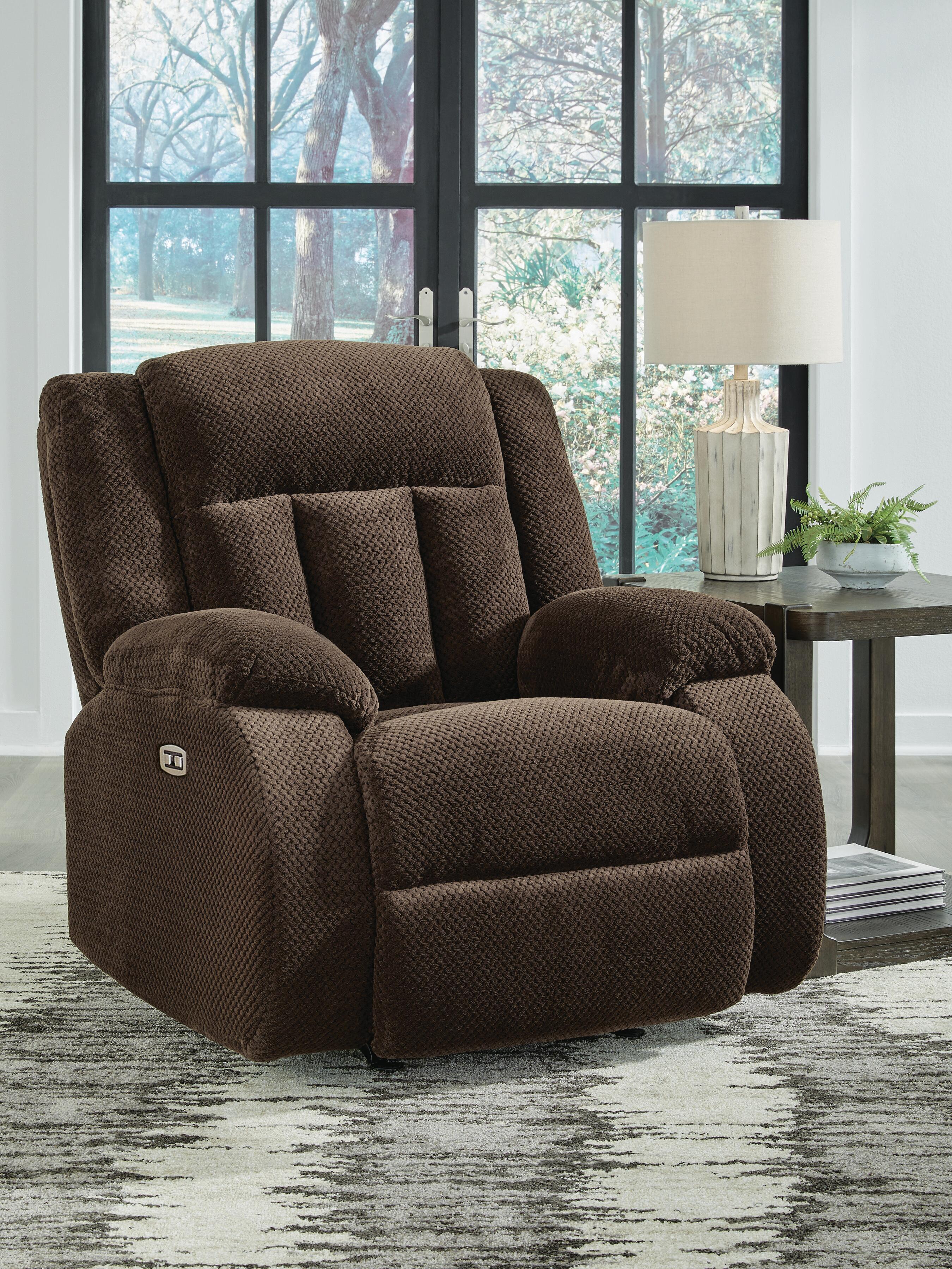 Dar Furniture - Ashley Furniture - Observation Power Recliner - Power Rocker Recliner / Chocolate - PC2140698