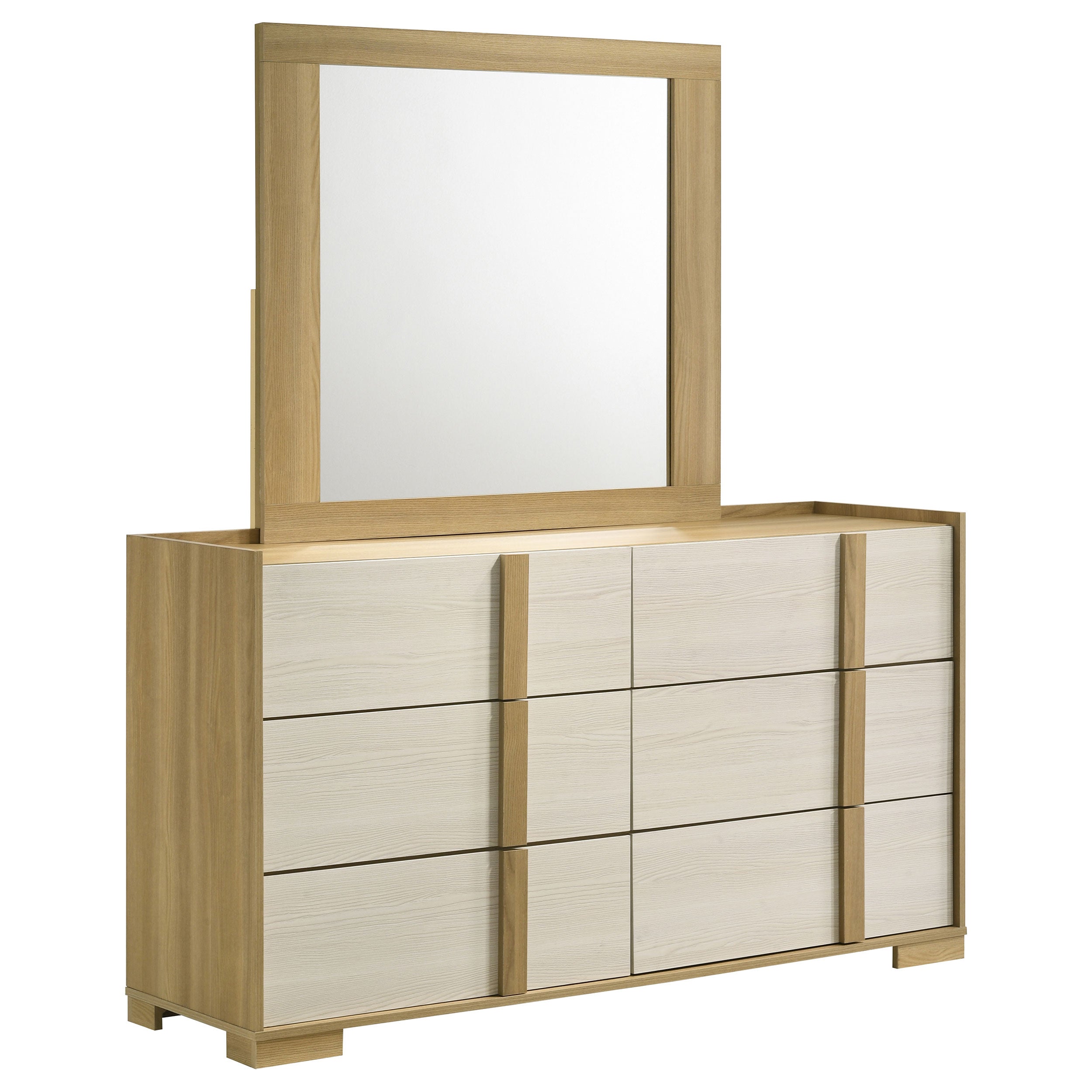 Dar Furniture - Coaster - Hyland 6-drawer Dresser with Mirror Natural - 215653M