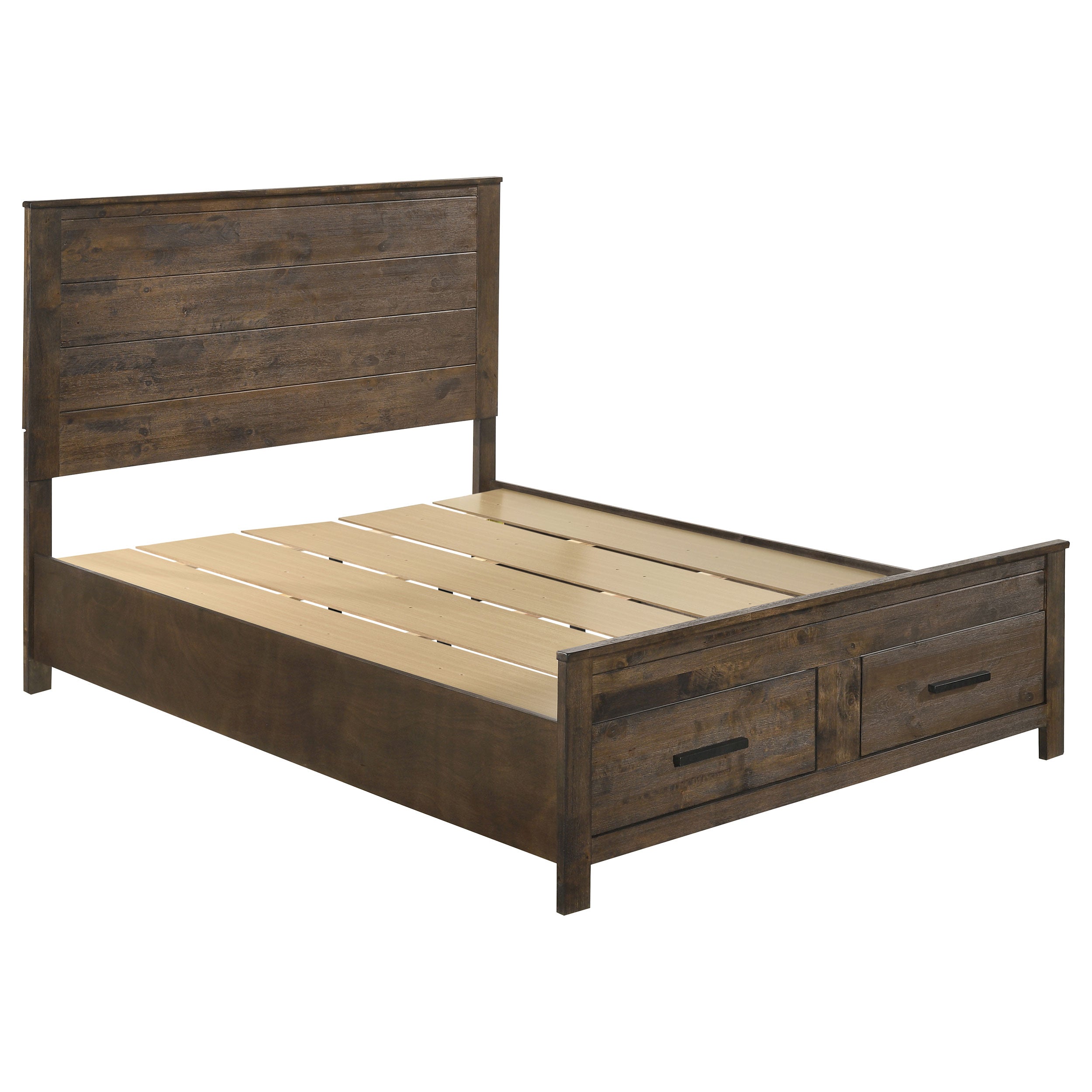 Dar Furniture - Coaster - Woodmont Wood Queen Storage Panel Bed Rustic Golden Brown - 222631Q