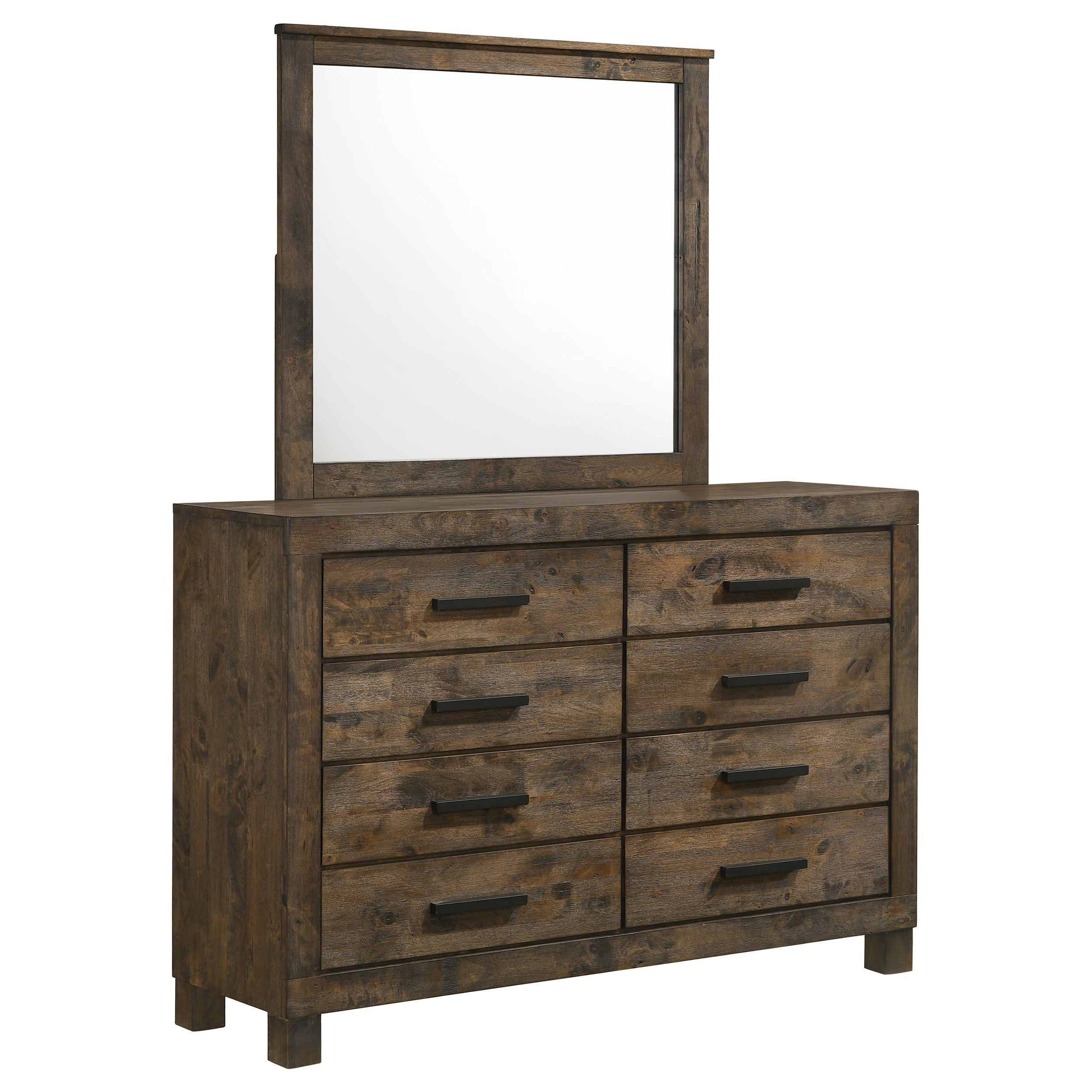 Dar Furniture - Coaster - Woodmont 8-drawer Dresser with Mirror Rustic Golden Brown - 222633M