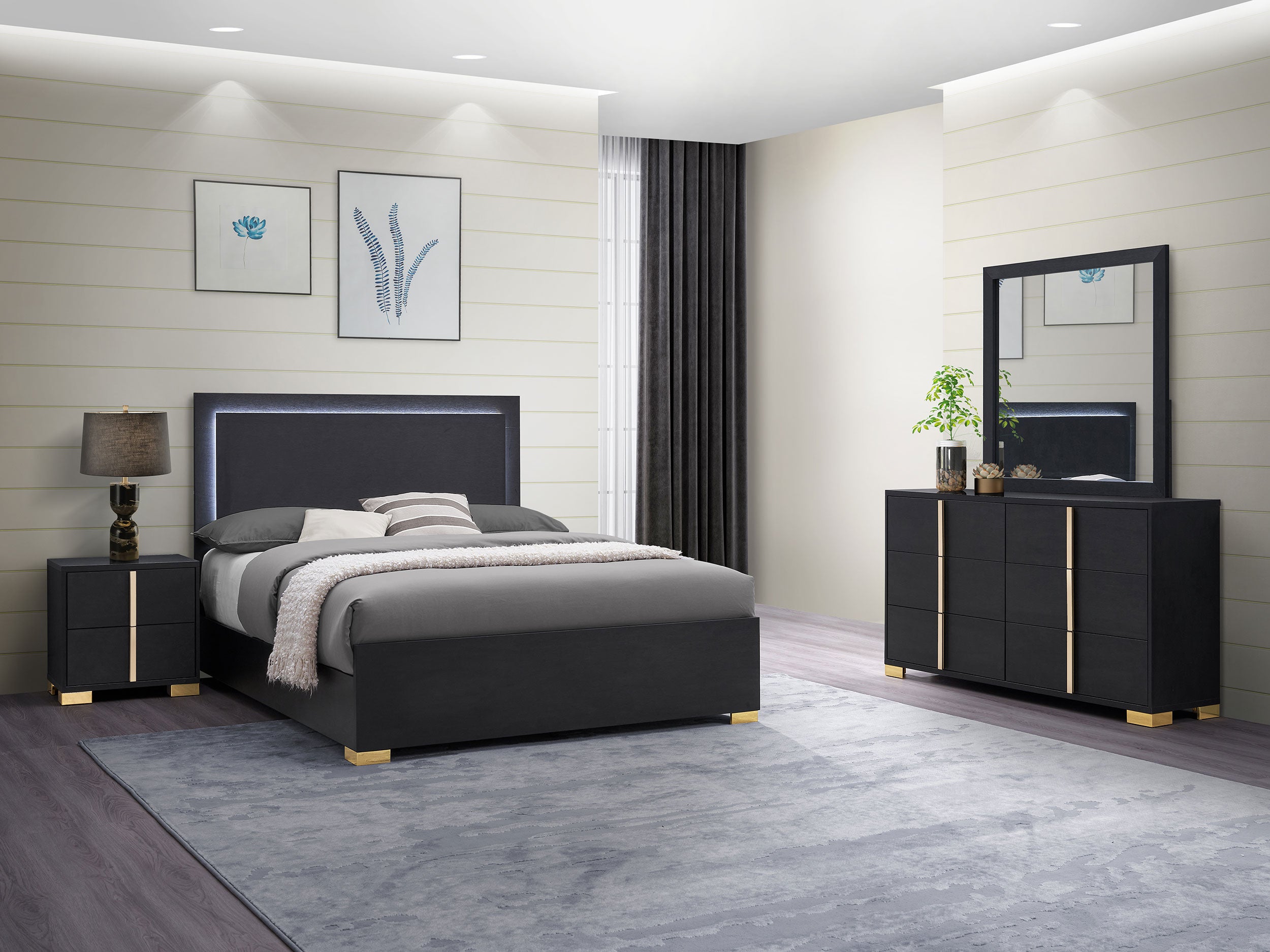 Dar Furniture - Coaster - Marceline 4-piece Full Bedroom Set Black - 222831F-S4