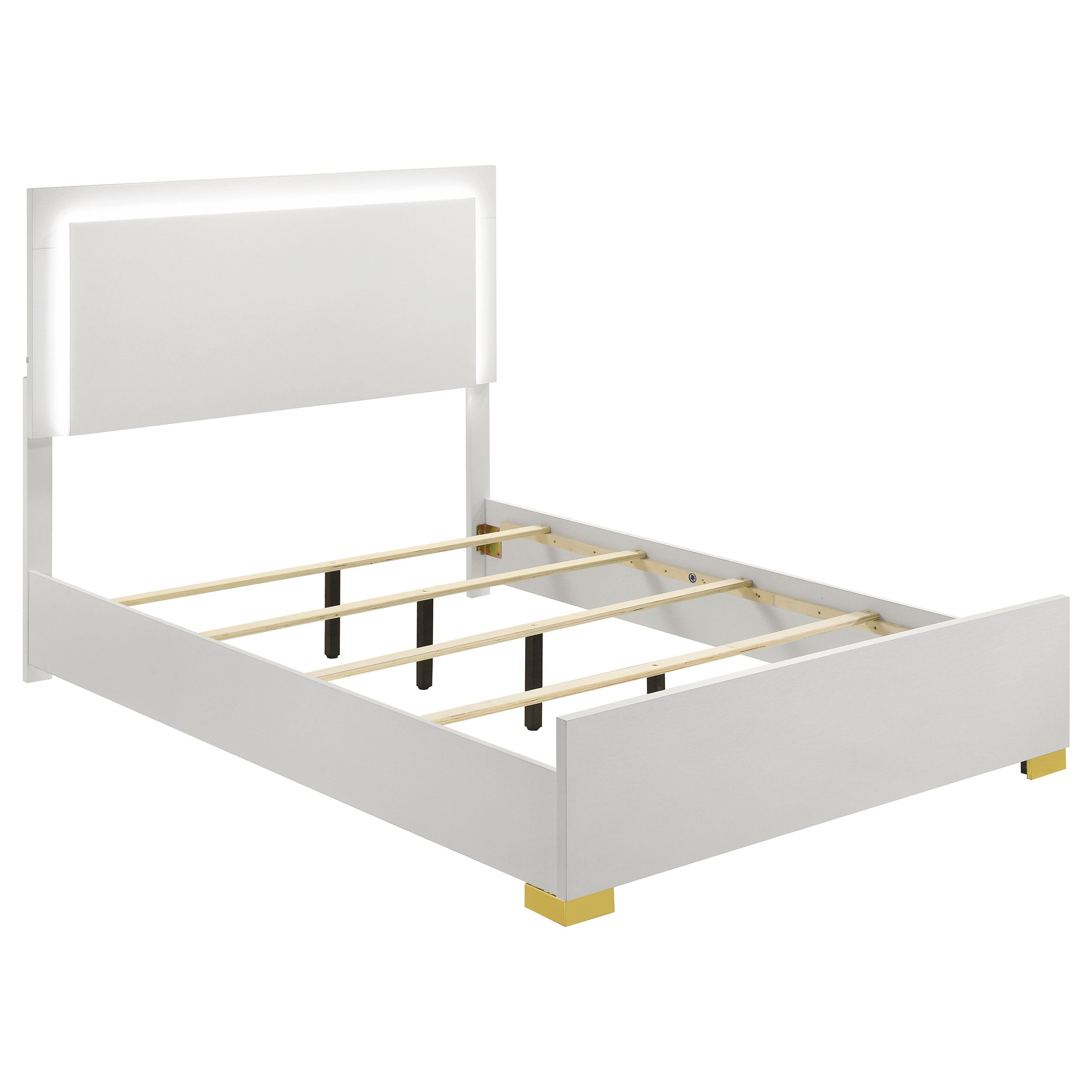 Dar Furniture - Coaster - Marceline Wood Full LED Panel Bed White - 222931F