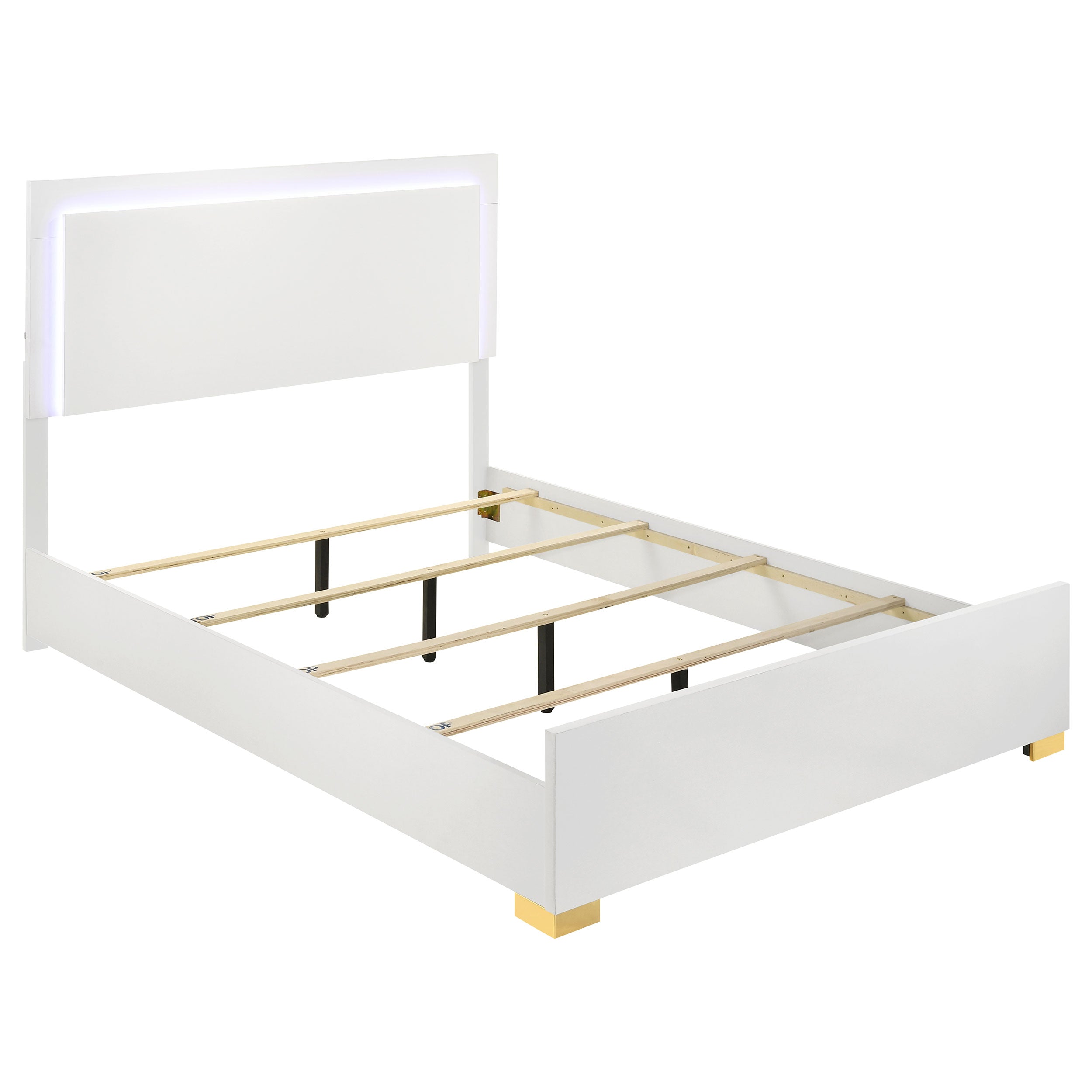 Dar Furniture - Coaster - Marceline Wood Queen LED Panel Bed White - 222931Q
