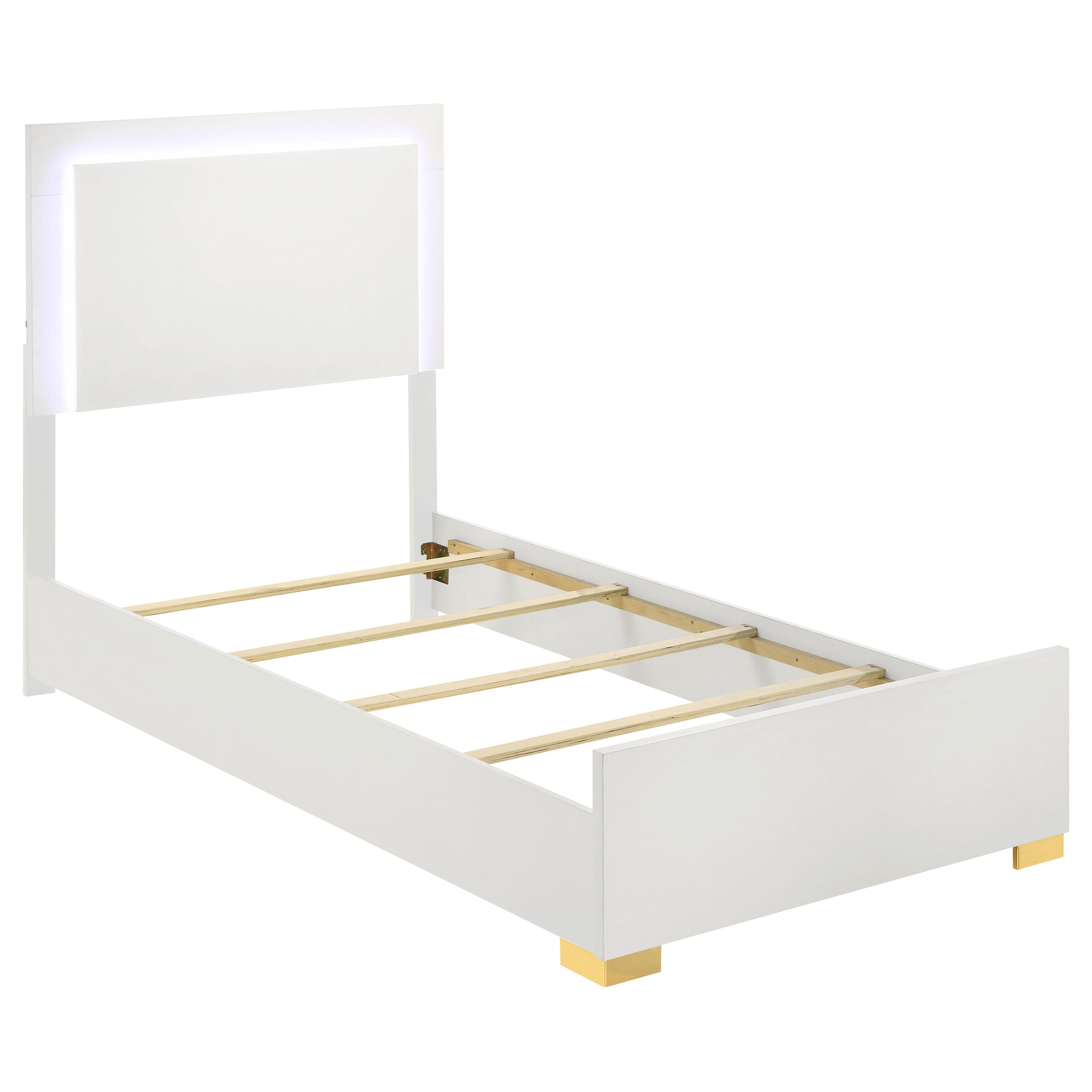 Dar Furniture - Coaster - Marceline Wood Twin LED Panel Bed White - 222931T