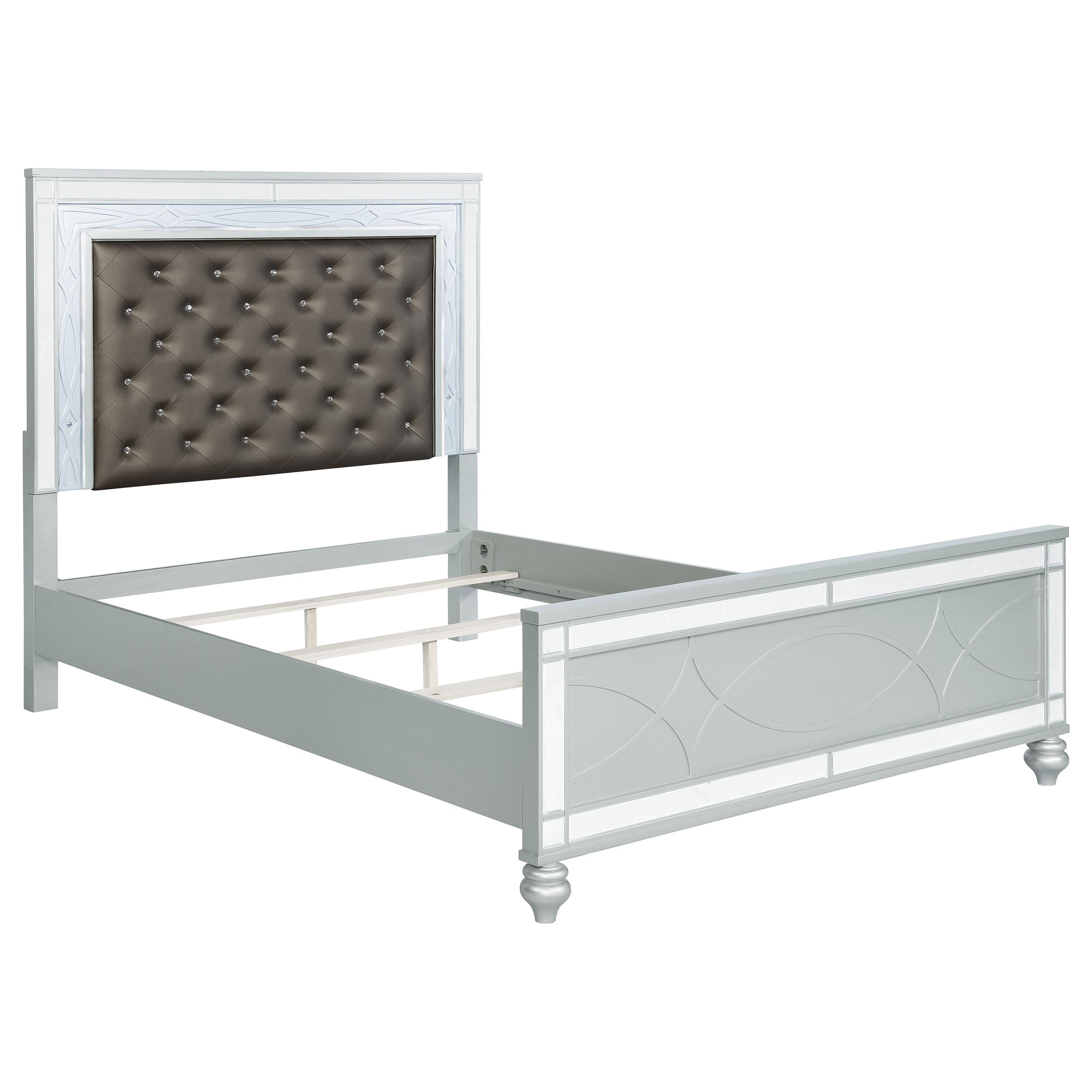 Dar Furniture - Coaster - Gunnison Wood Queen LED Panel Bed Silver Metallic - 223211Q
