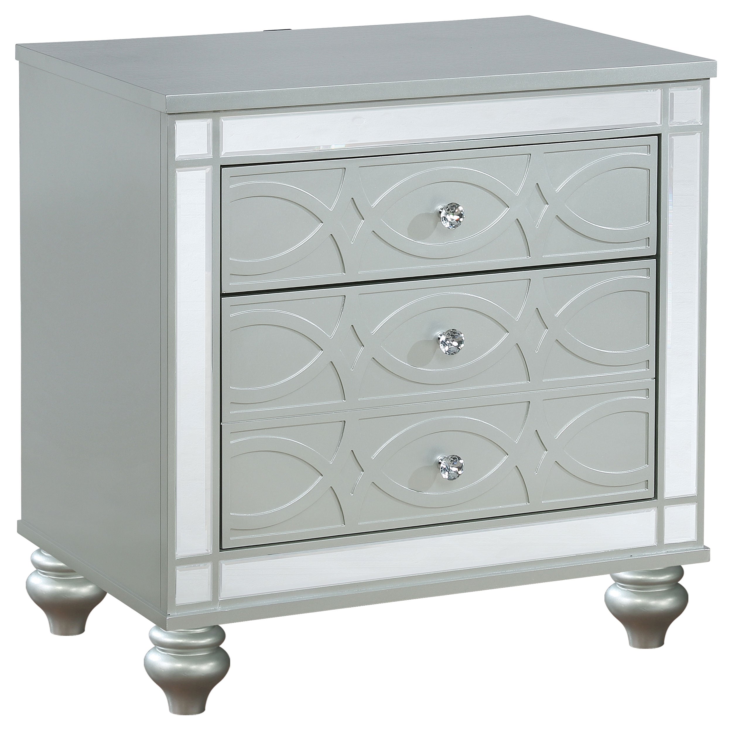Dar Furniture - Coaster - Gunnison 2-drawer Nightstand Silver Metallic - 223212