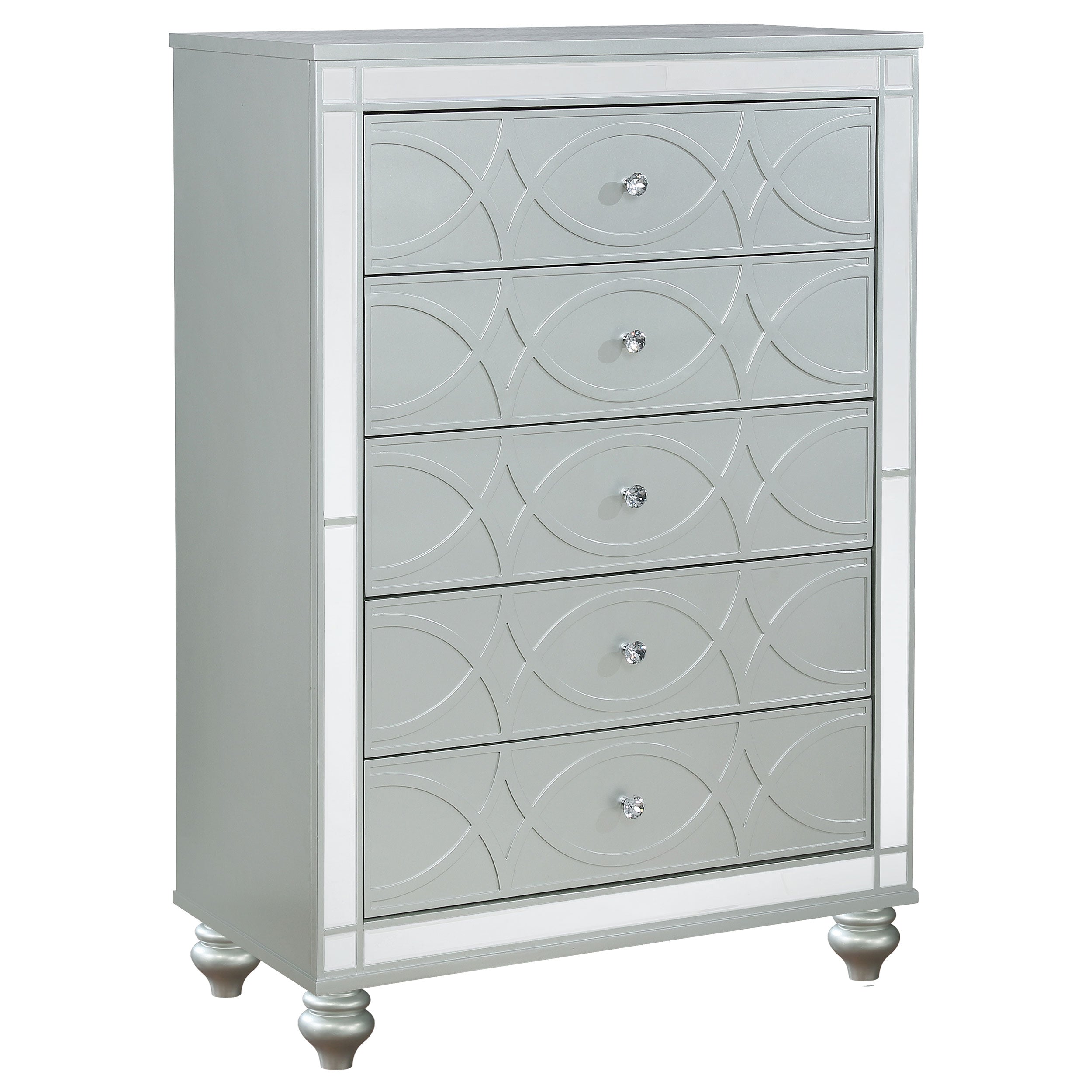 Dar Furniture - Coaster - Gunnison 5-drawer Bedroom Chest Silver Metallic - 223215