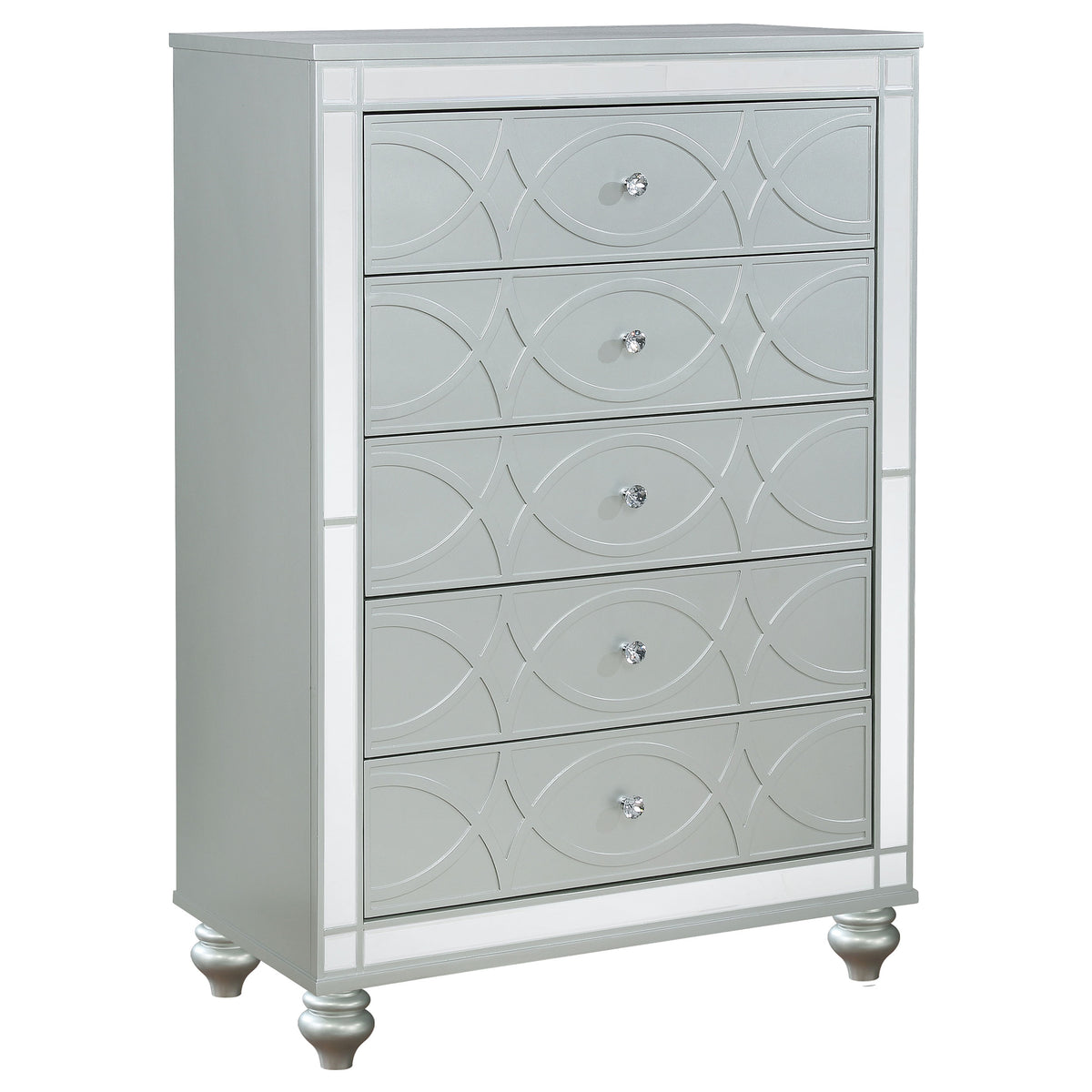 Dar Furniture - Coaster - Gunnison 5-drawer Bedroom Chest Silver Metallic - 223215