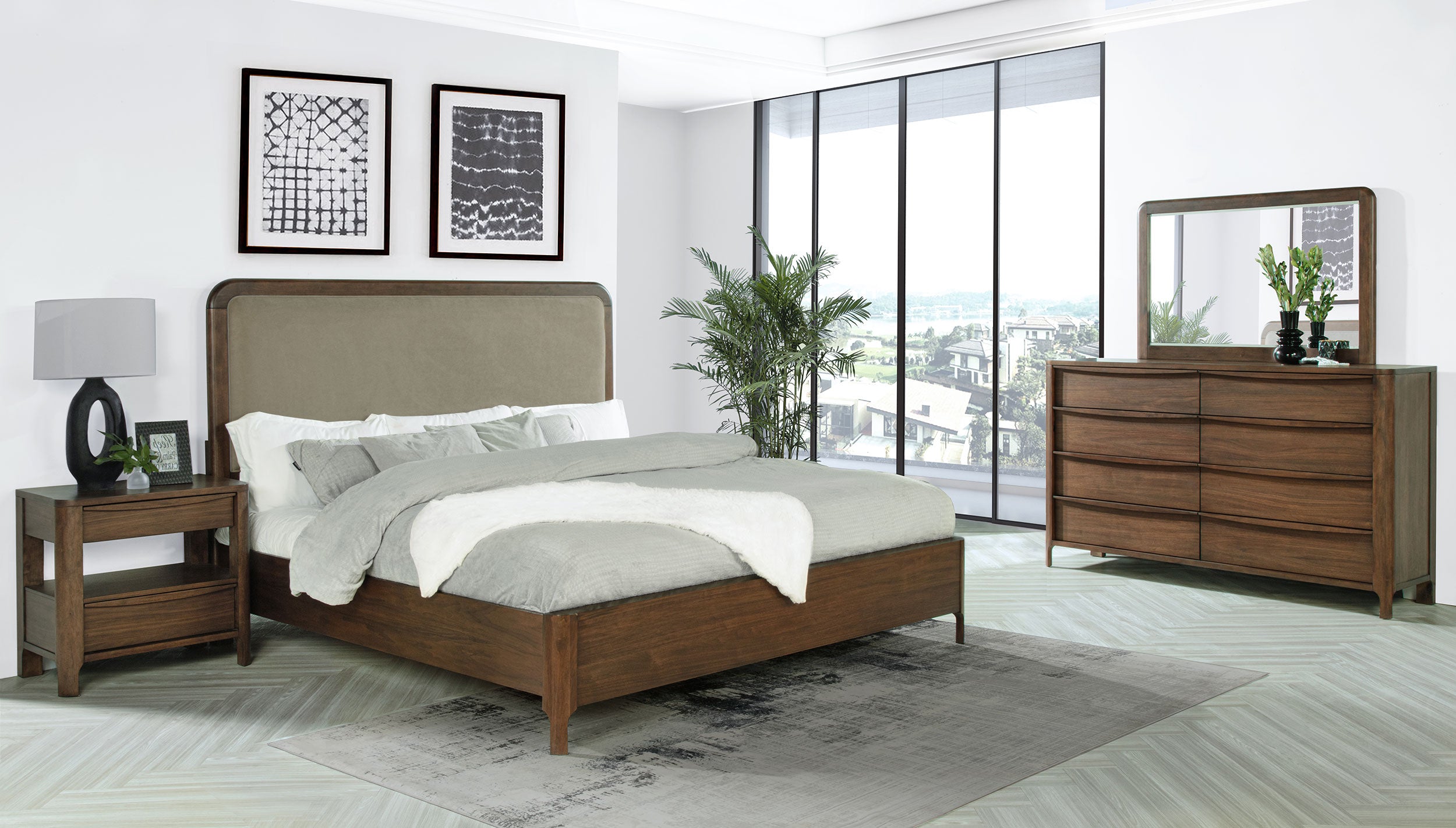 Dar Furniture - Coaster - Maderia 4-piece California King Bedroom Set Walnut - 223321KW-S4