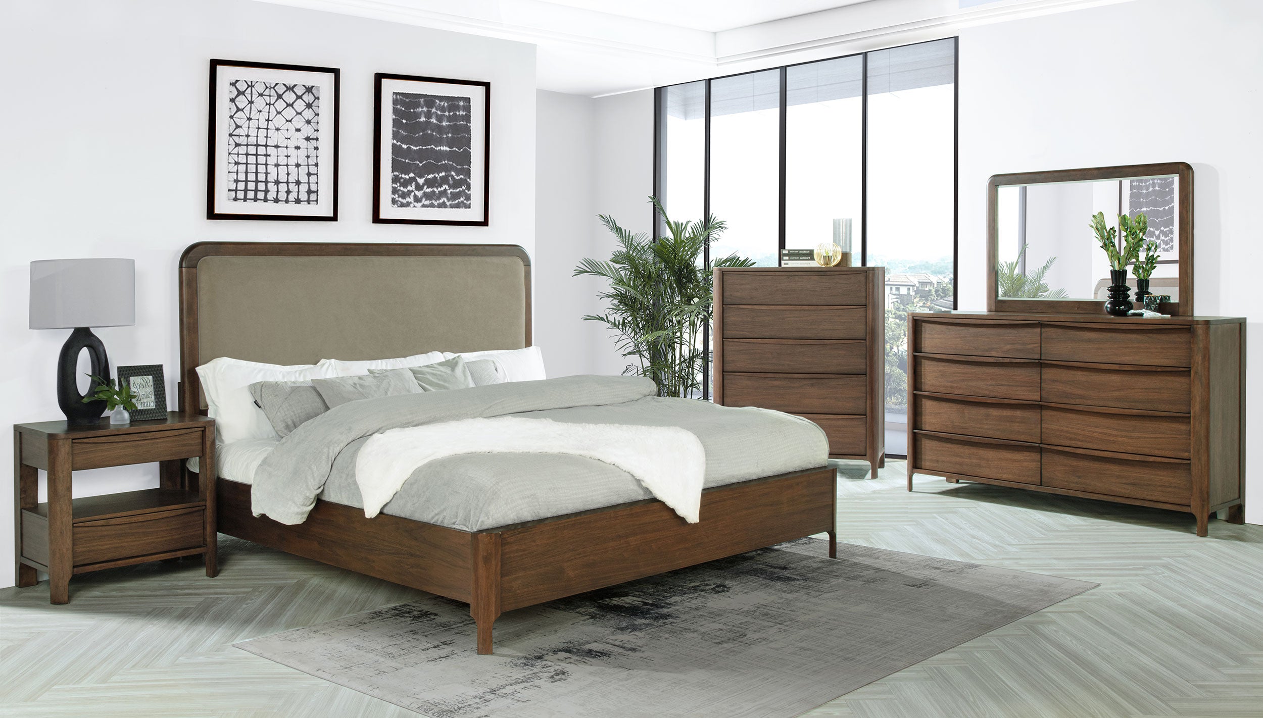Dar Furniture - Coaster - Maderia 5-piece California King Bedroom Set Walnut - 223321KW-S5