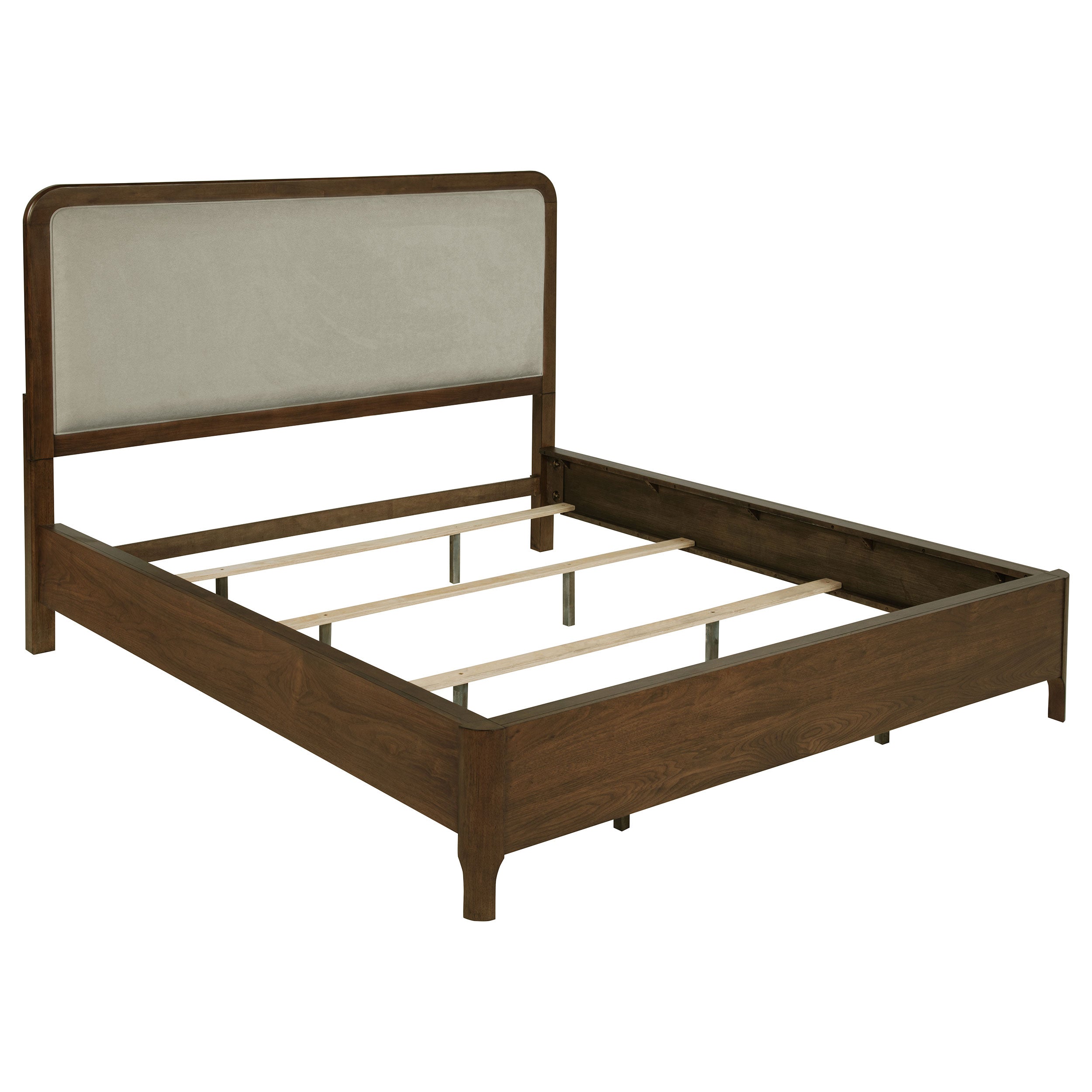 Dar Furniture - Coaster - Maderia 57-inch Upholstered California King Panel Bed Walnut - 223321KW