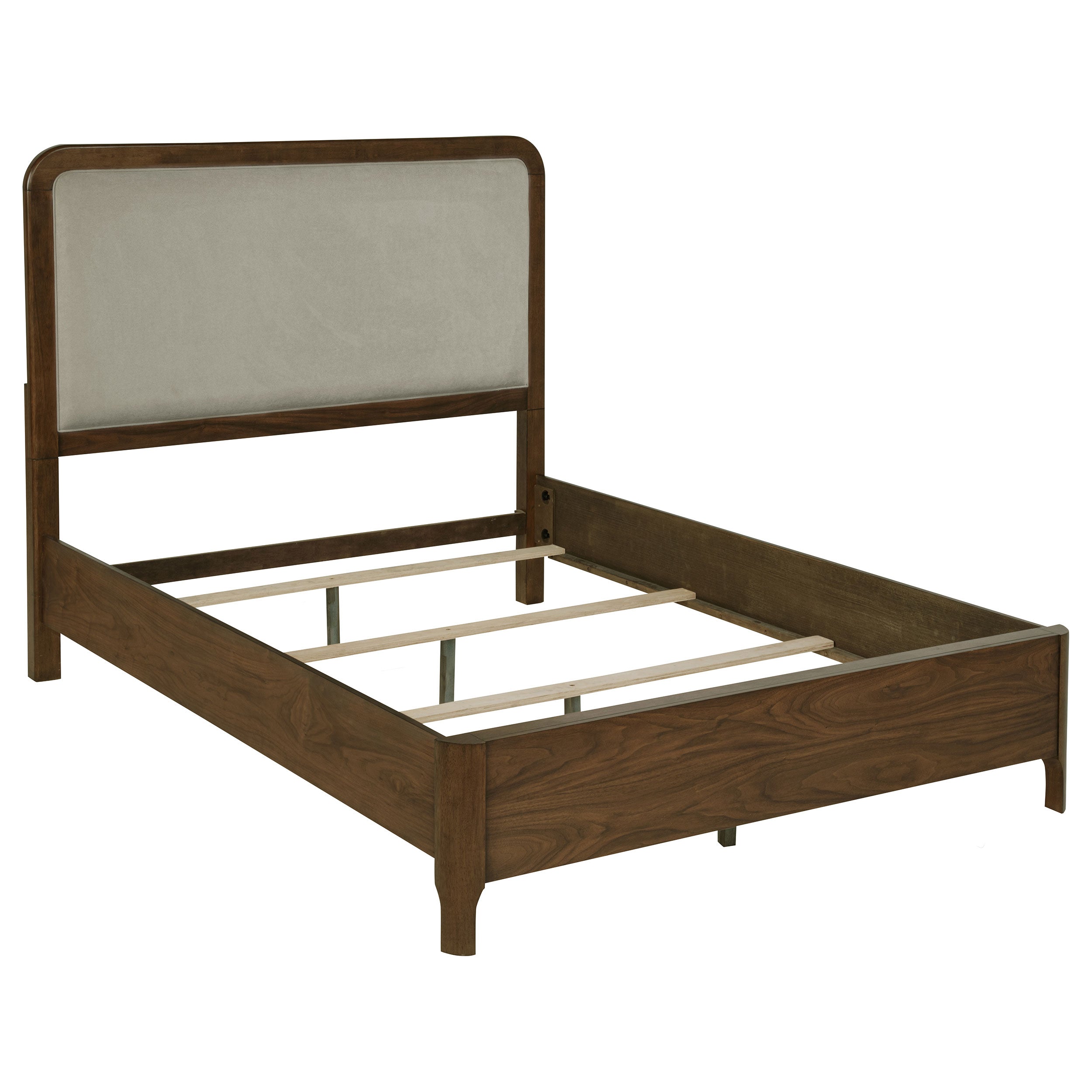 Dar Furniture - Coaster - Maderia 57-inch Upholstered Queen Panel Bed Walnut - 223321Q