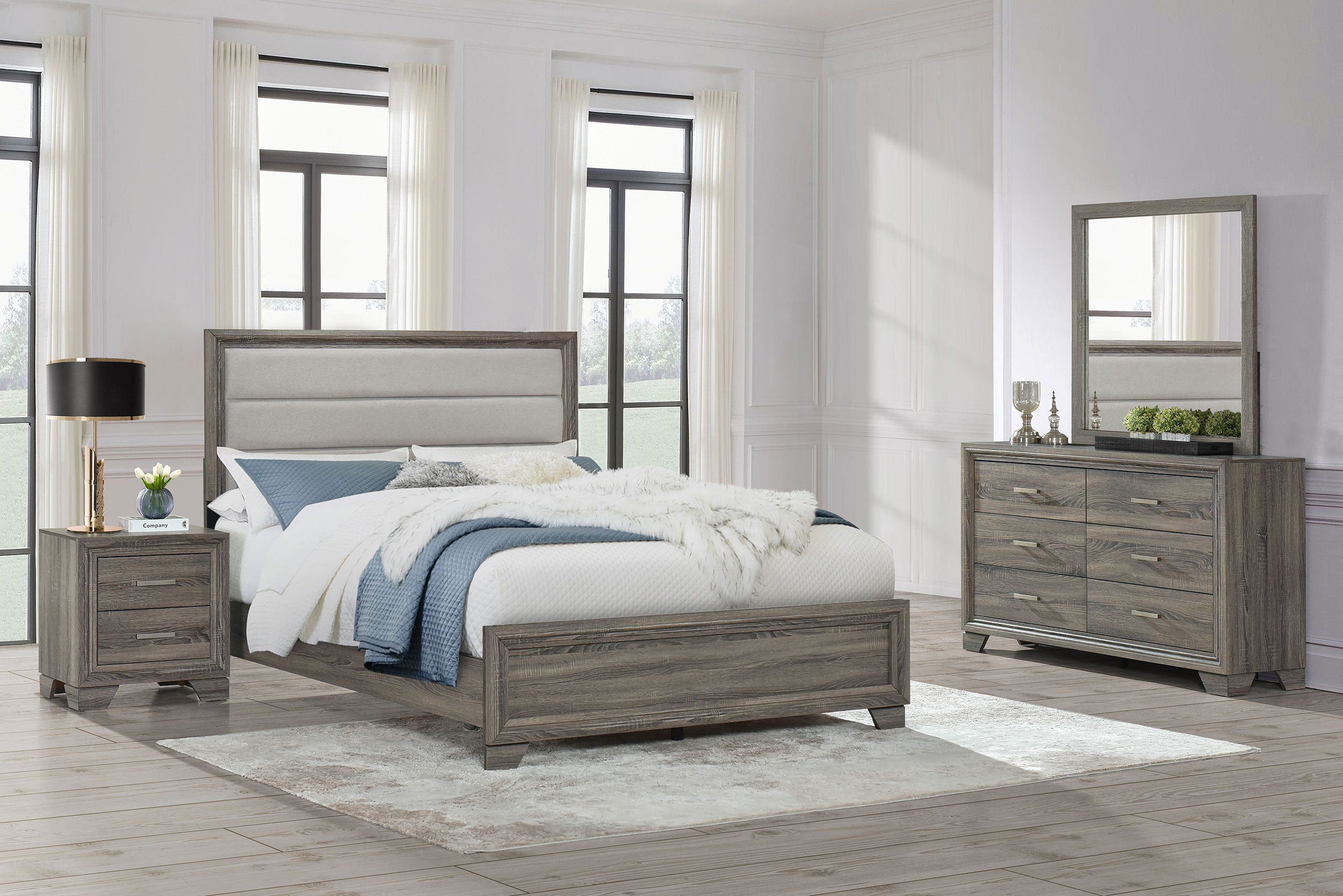 Dar Furniture - Coaster - Wright 4-piece Eastern King Bedroom Set Brown Oak - 223341KE-S4