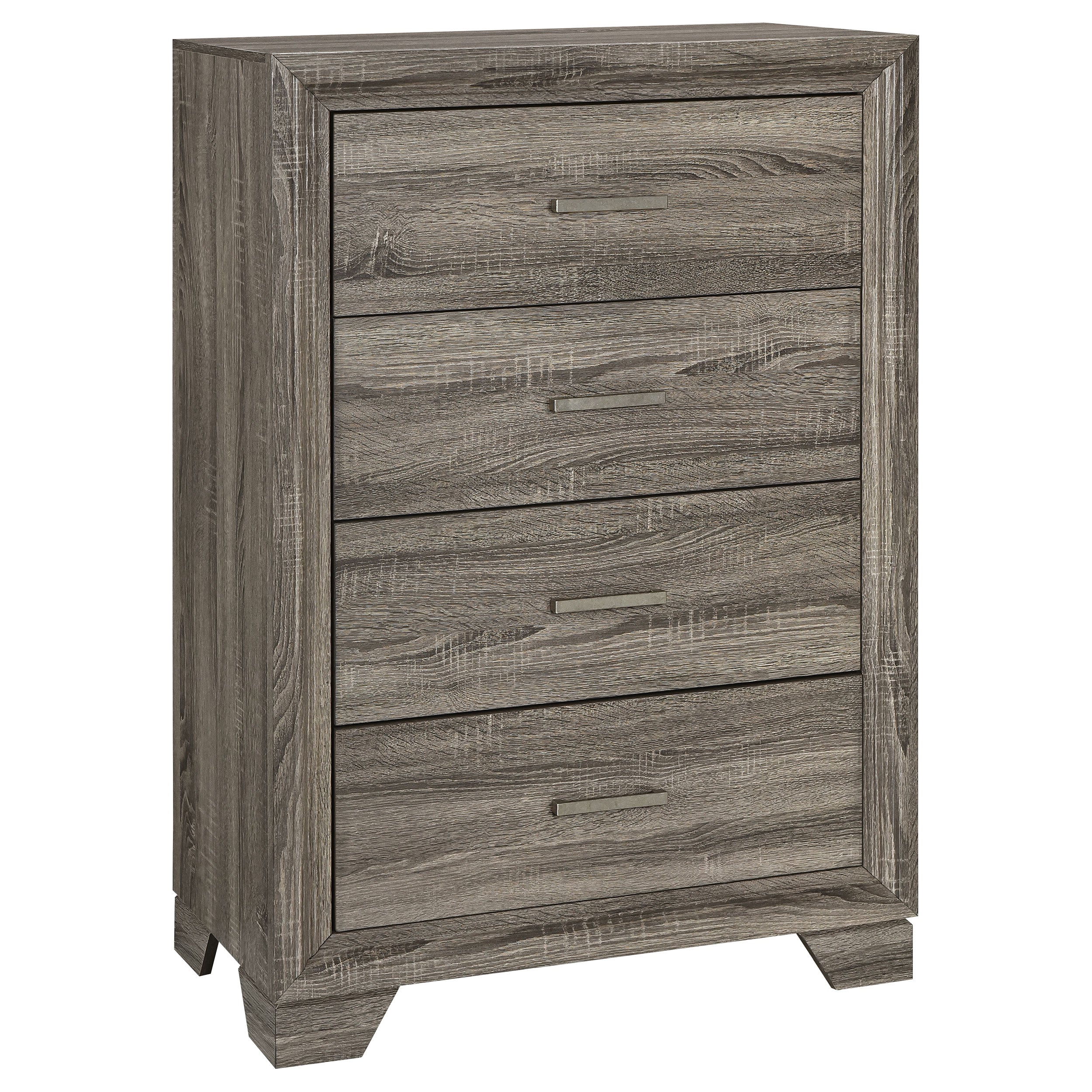 Dar Furniture - Coaster - Wright 4-drawer Chest of Drawers Brown Oak - 223345