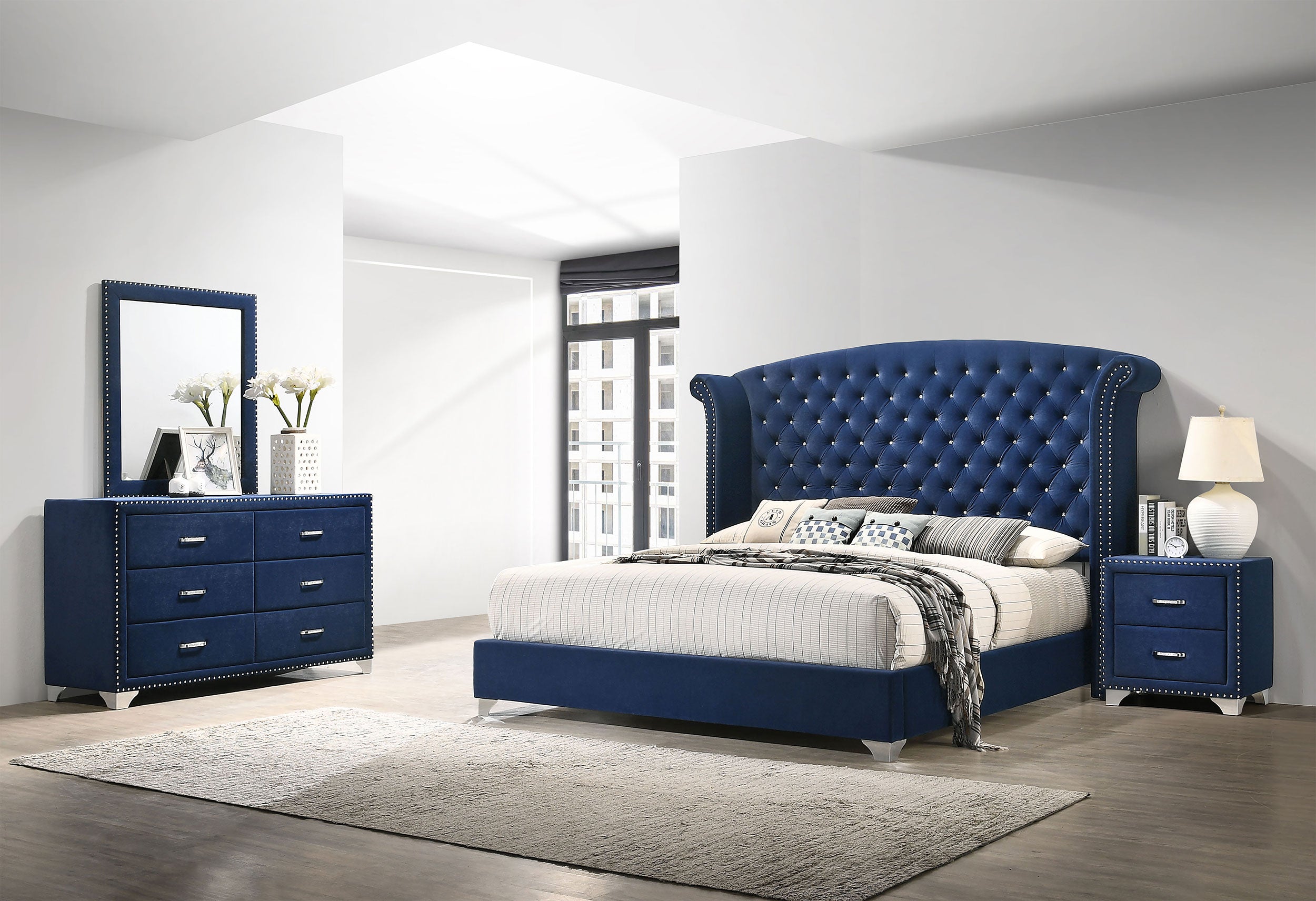 Dar Furniture - Coaster - Melody 4-piece Queen Bedroom Set Pacific Blue - 223371Q-S4