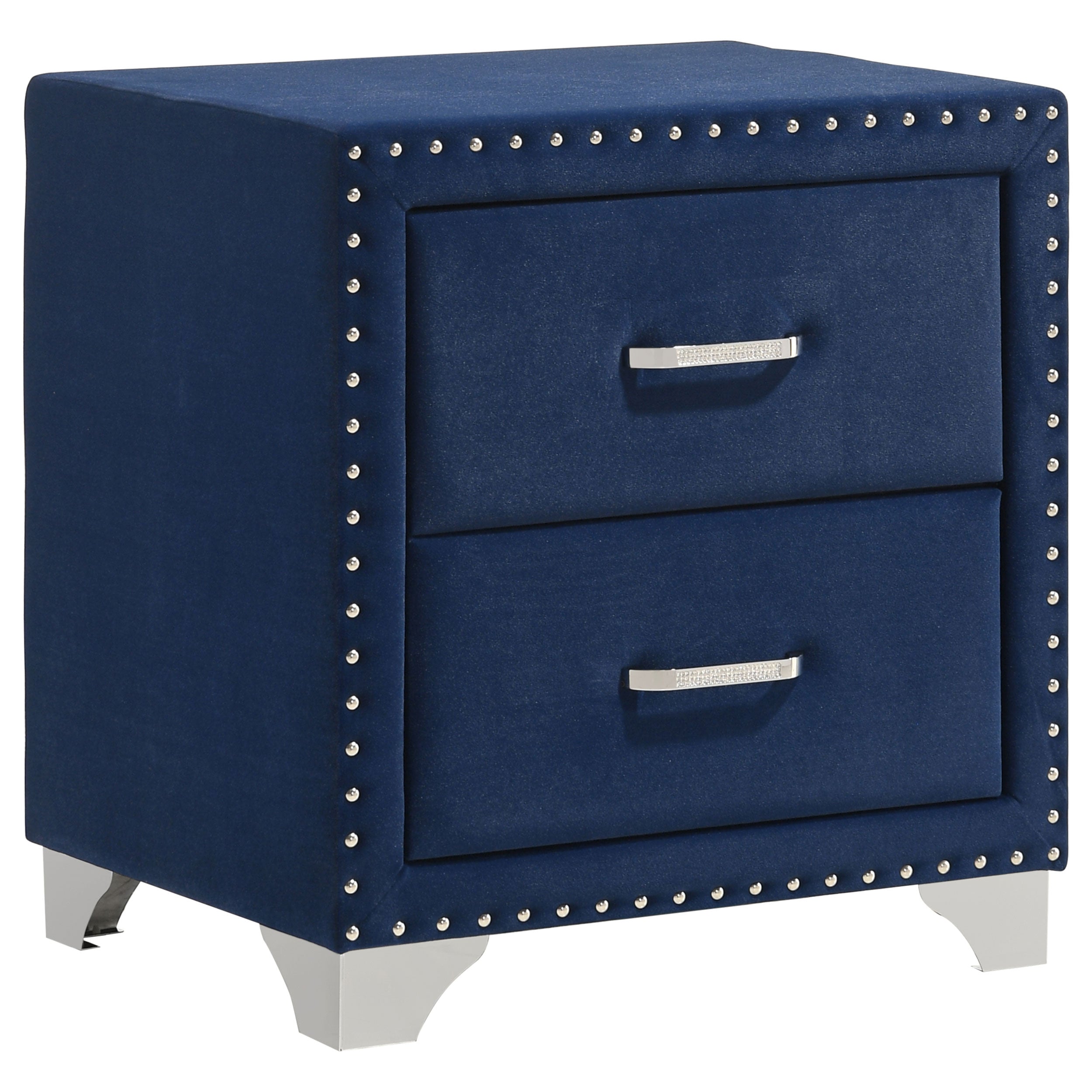 Dar Furniture - Coaster - Melody Upholstered 2-drawer Nightstand Pacific Blue - 223372