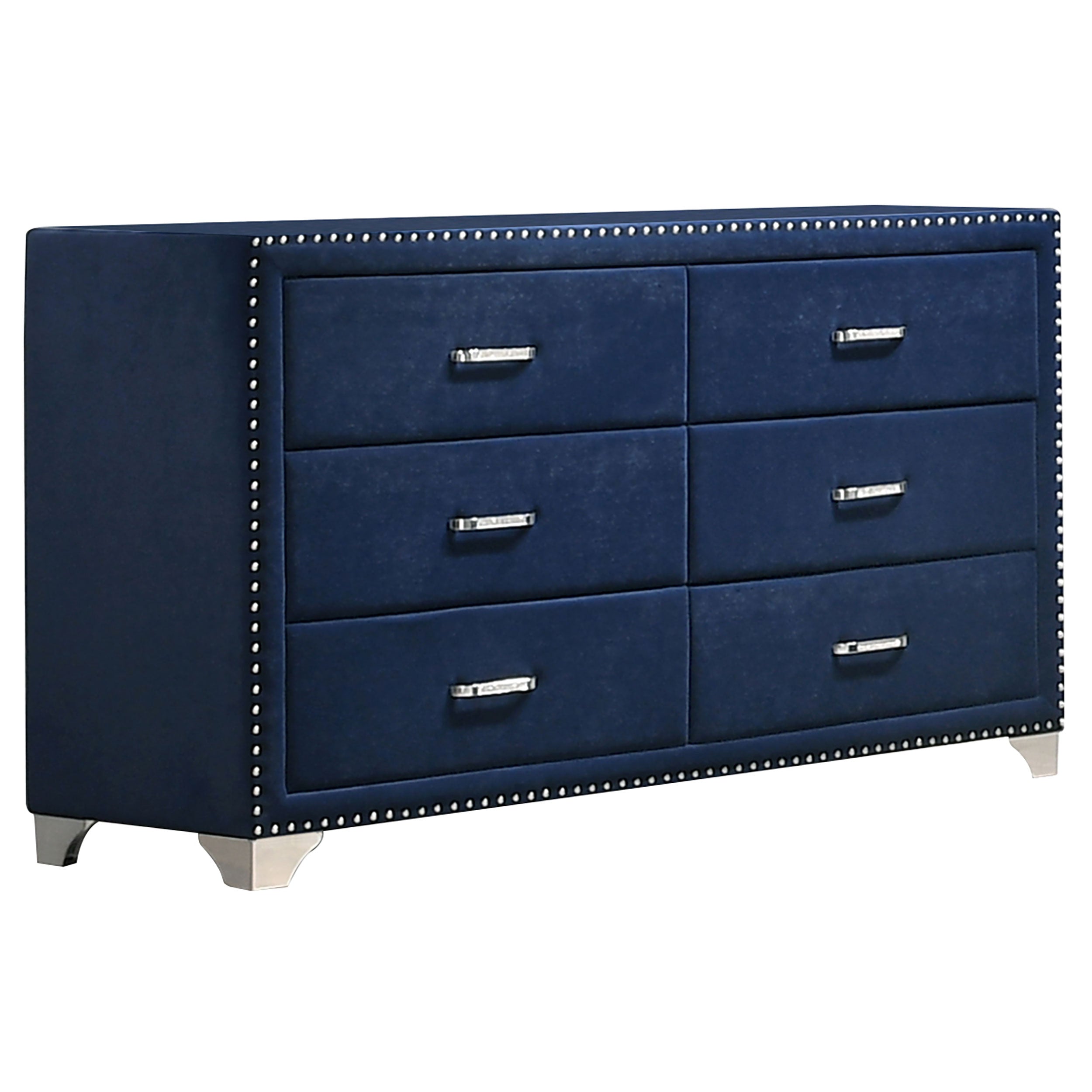 Dar Furniture - Coaster - Melody 6-drawer Upholstered Dresser Pacific Blue - 223373