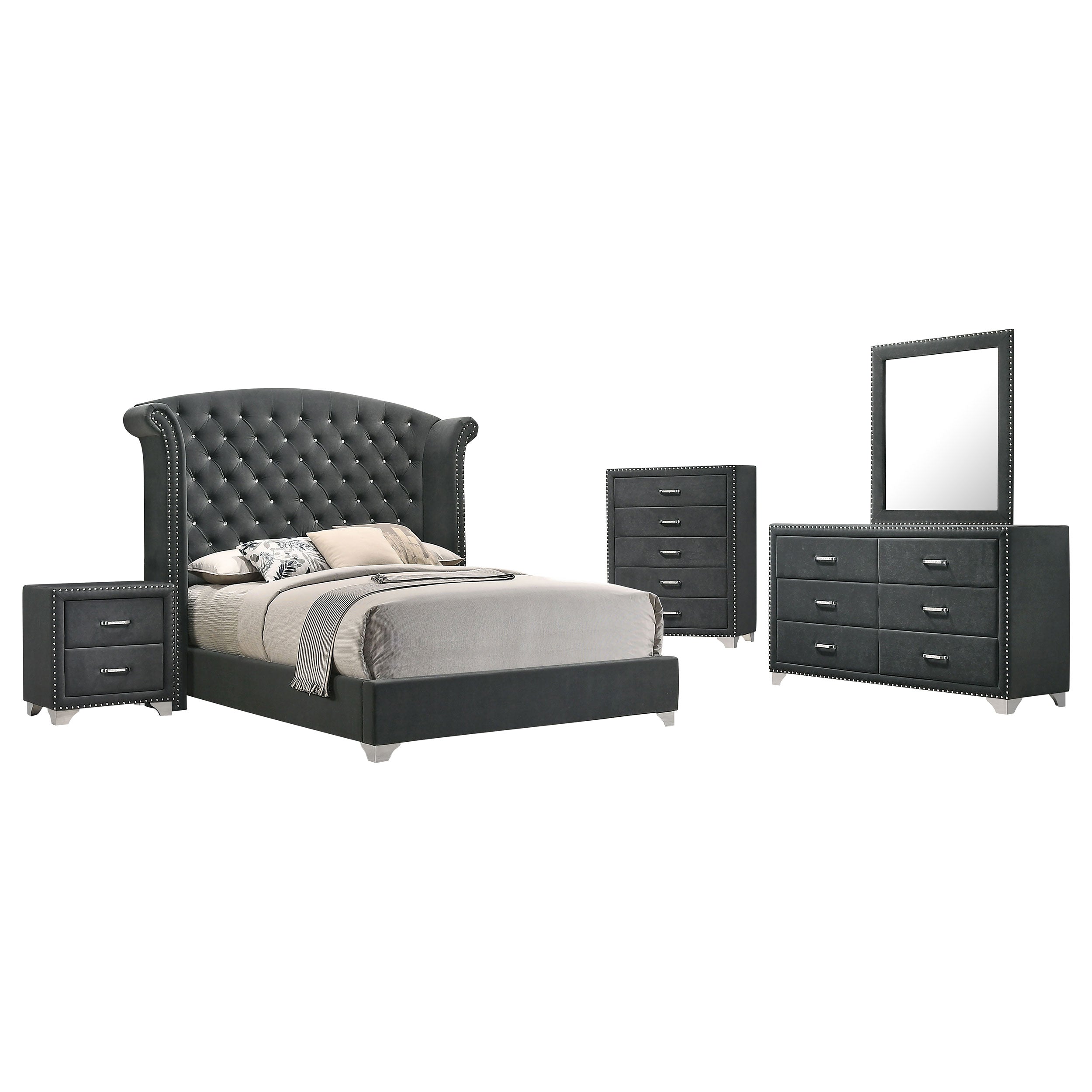 Dar Furniture - Coaster - Melody 5-piece Queen Bedroom Set Grey - 223381Q-S5