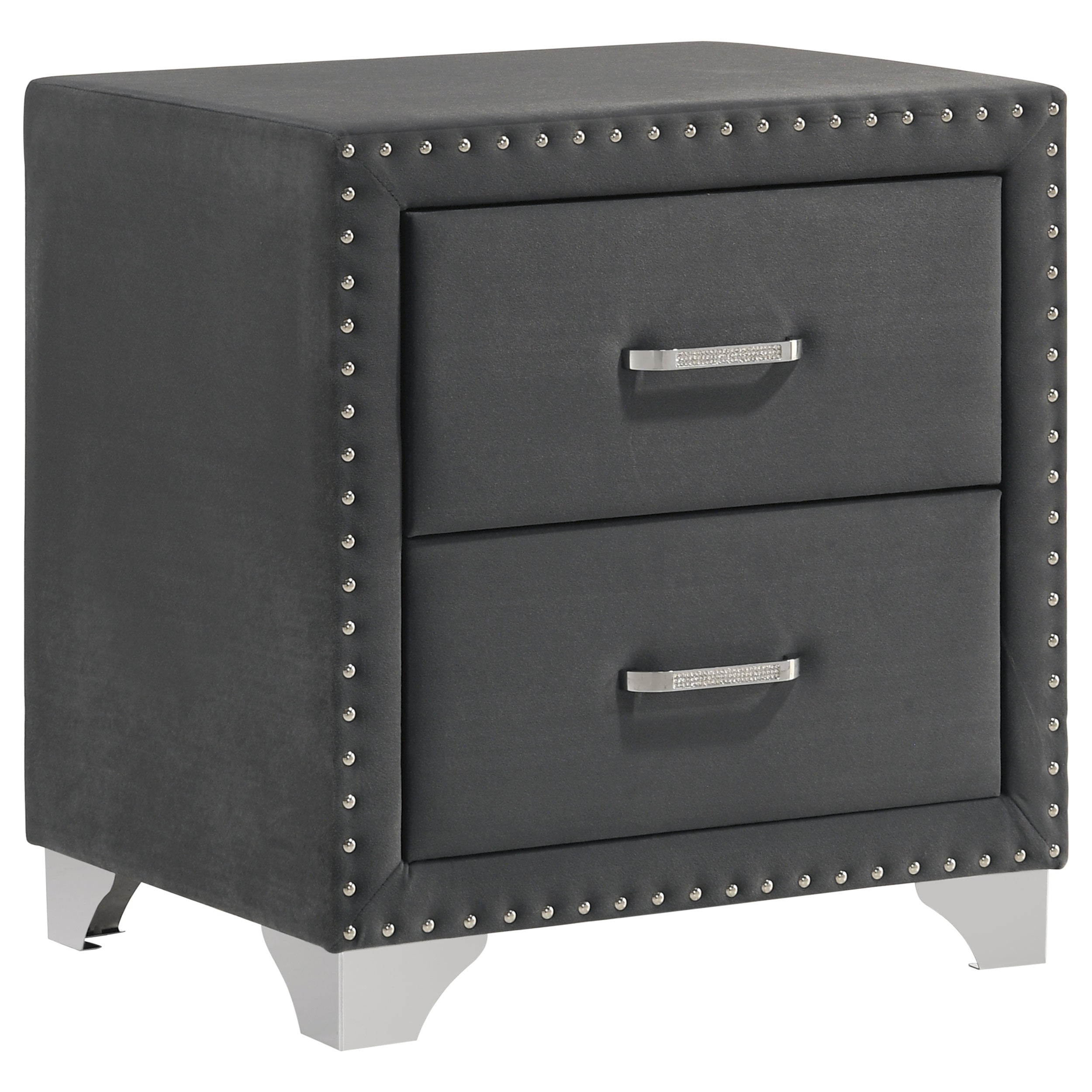 Dar Furniture - Coaster - Melody Upholstered 2-drawer Nightstand Grey - 223382