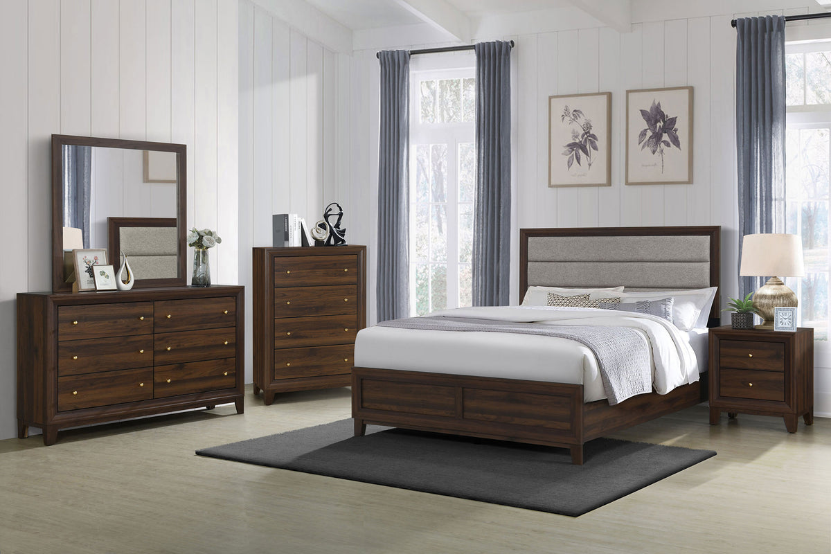 Dar Furniture - Coaster - Welsley 5-piece Eastern King Bedroom Set Walnut - 223441KE-S5