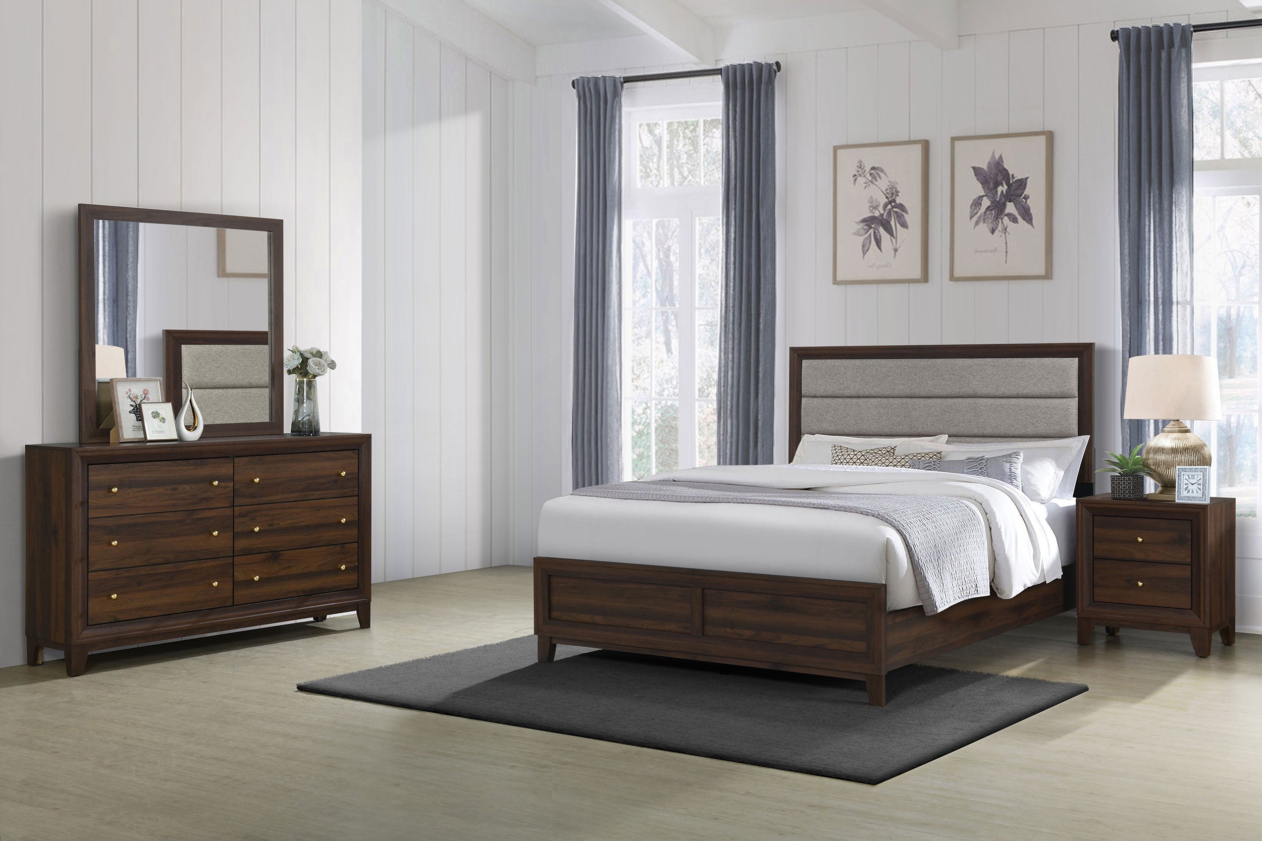 Dar Furniture - Coaster - Welsley 4-piece California King Bedroom Set Walnut - 223441KW-S4