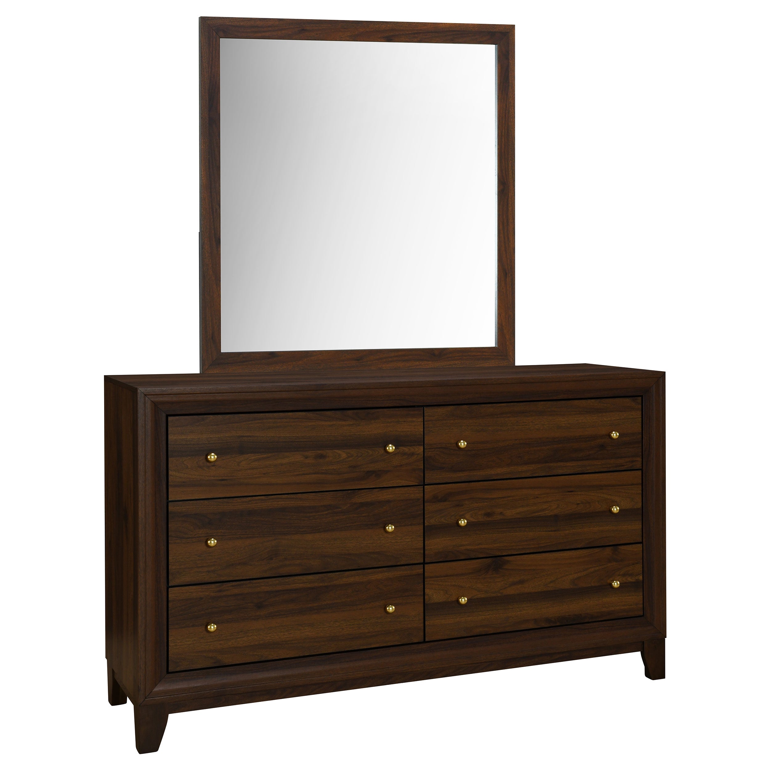 Dar Furniture - Coaster - Welsley 6-drawer Dresser and Mirror Walnut - 223443M