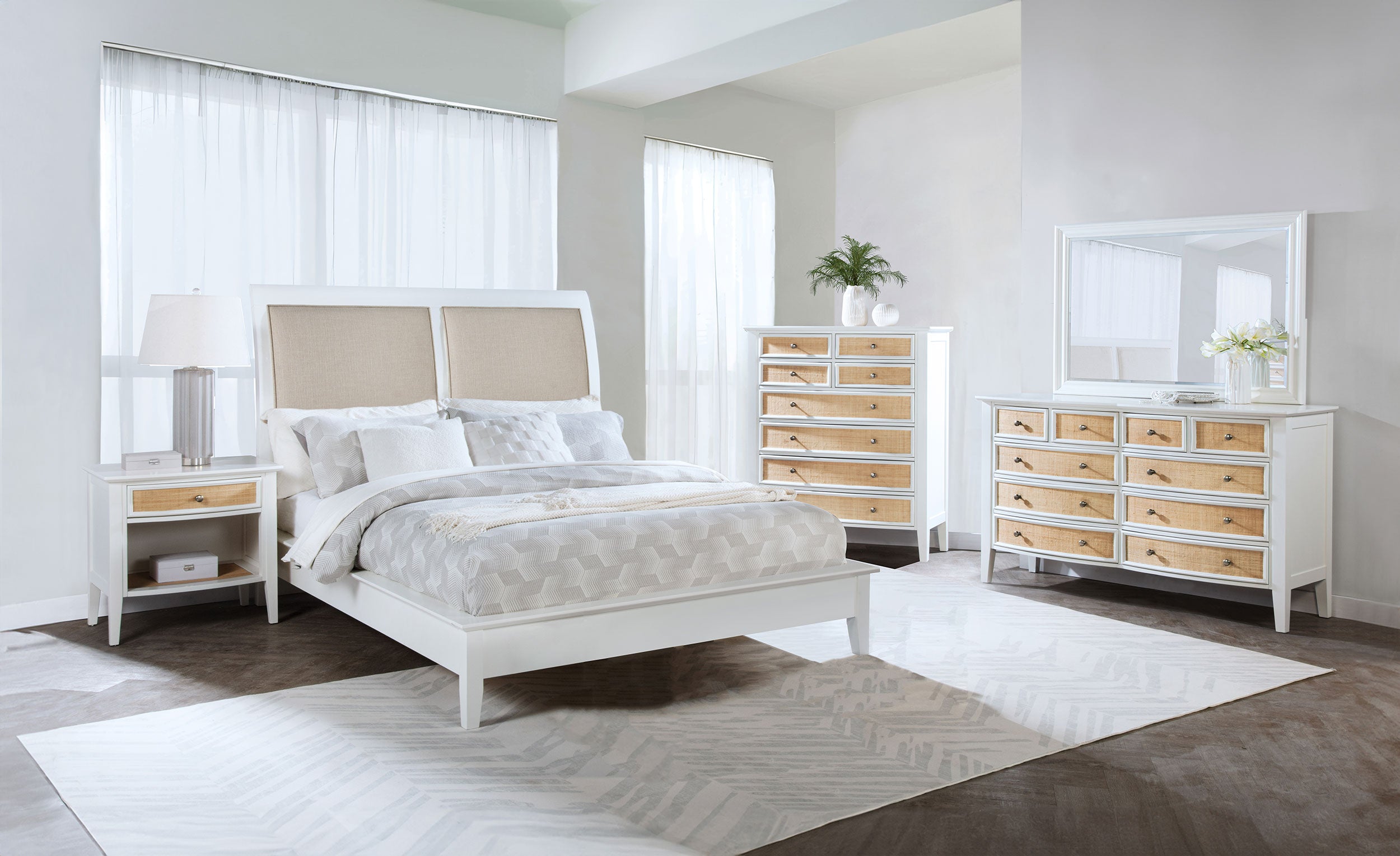 Dar Furniture - Coaster - Bexhill 5-piece Eastern King Bedroom Set White - 223471KE-S5