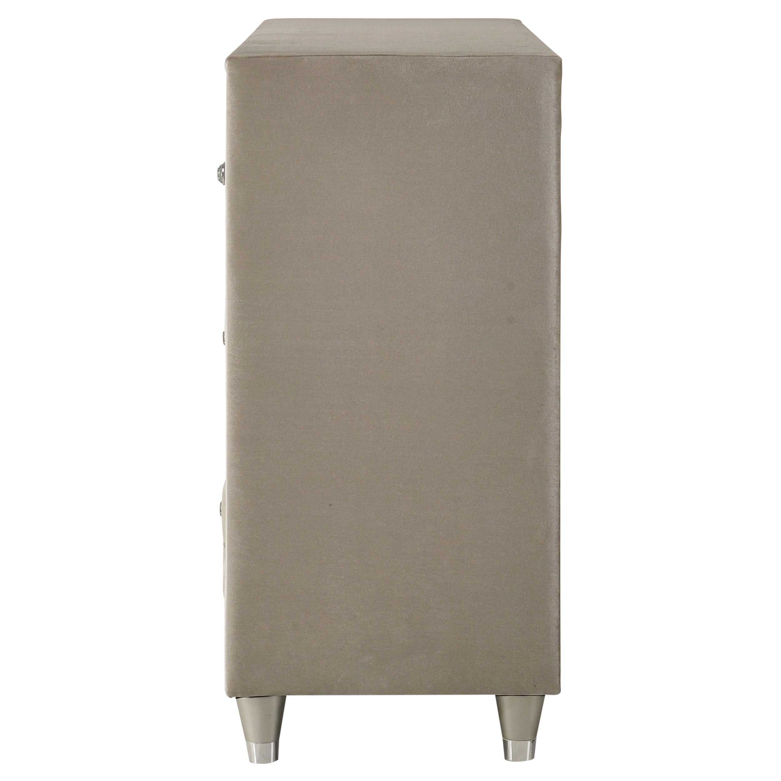 Antonella 7-drawer Upholstered Dresser Ivory and Camel
