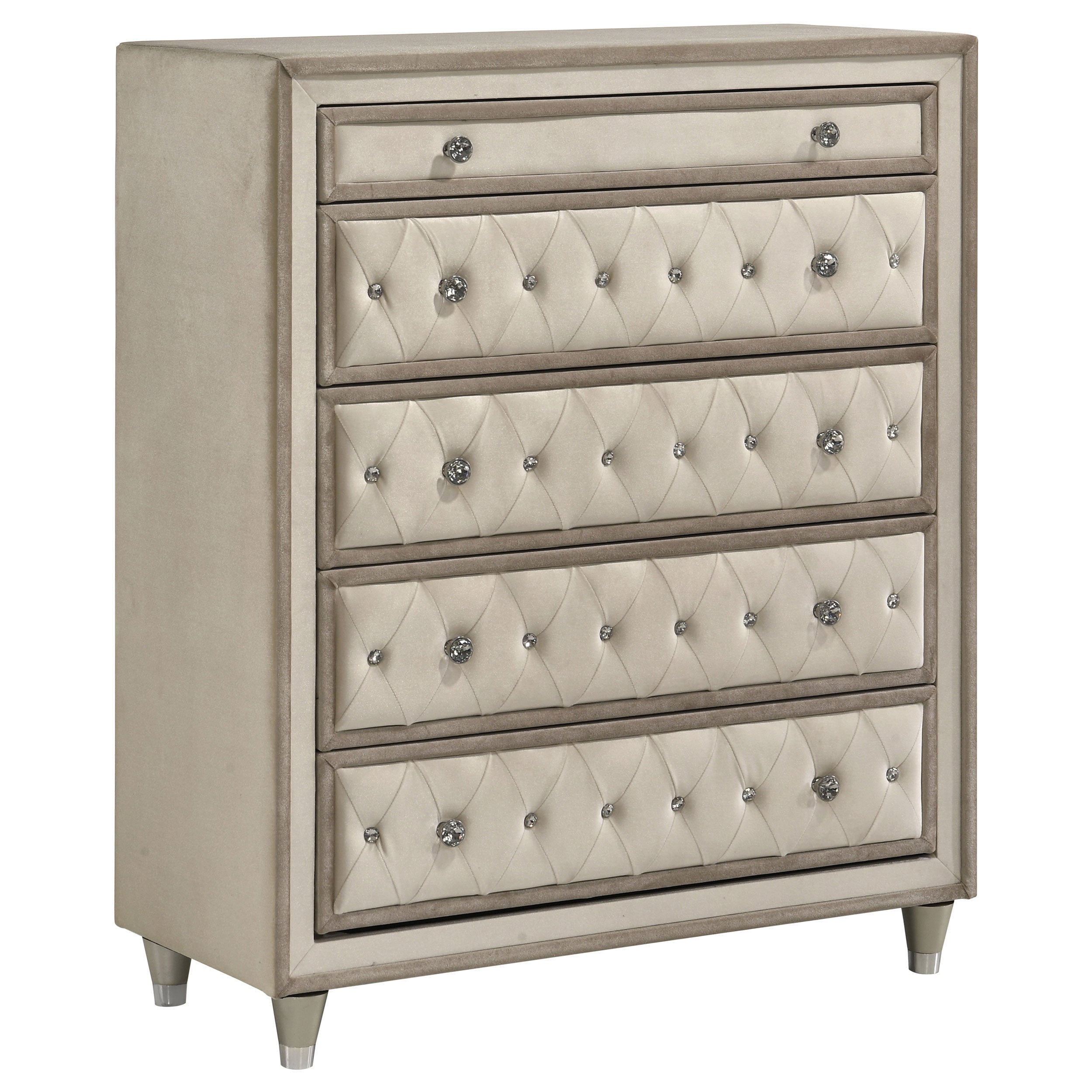 Dar Furniture - Coaster - Antonella 5-drawer Bedroom Chest Ivory and Camel - 223525