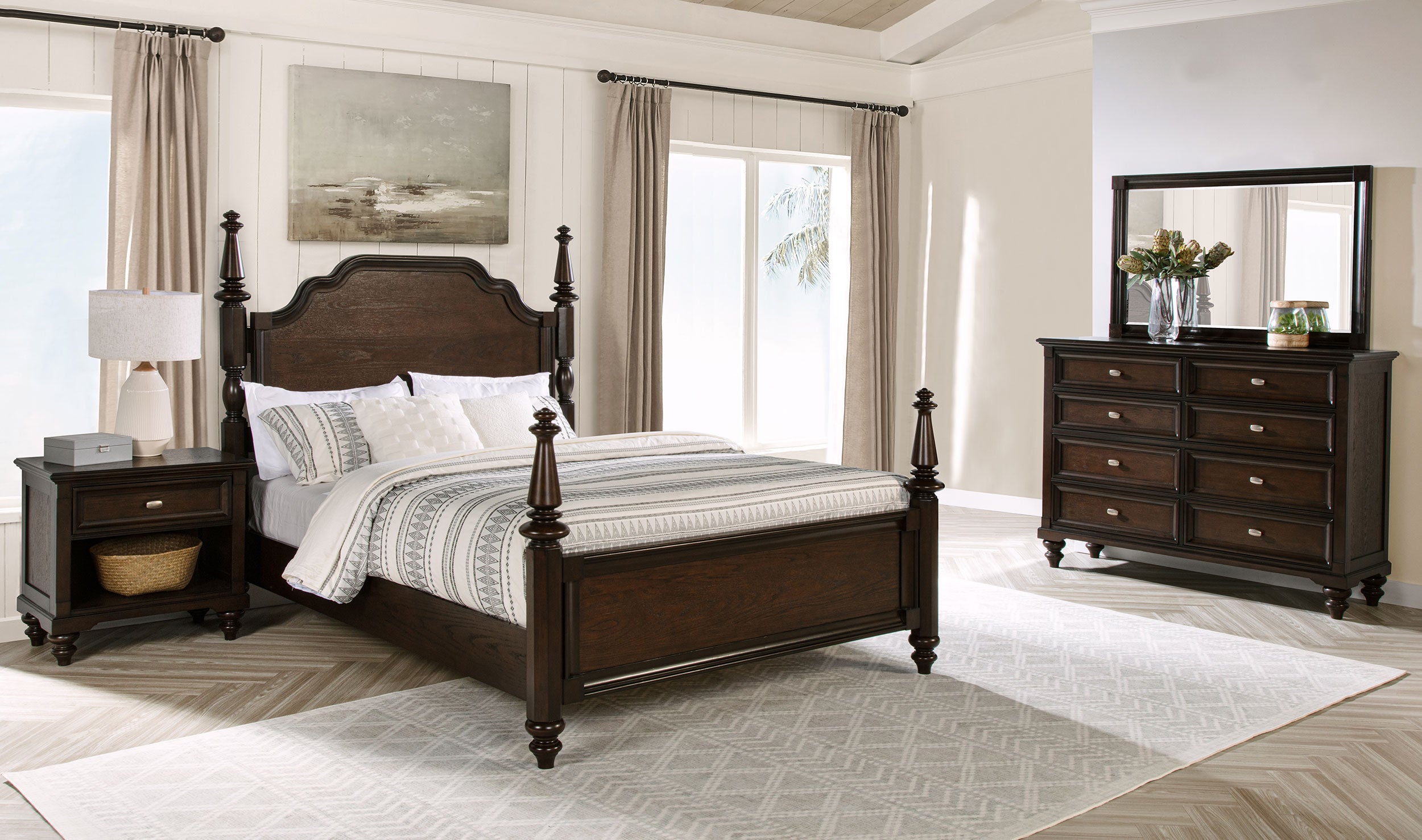 Dar Furniture - Coaster - Andover 4-piece California King Bedroom Set Dark Oak - 223631KW-S4