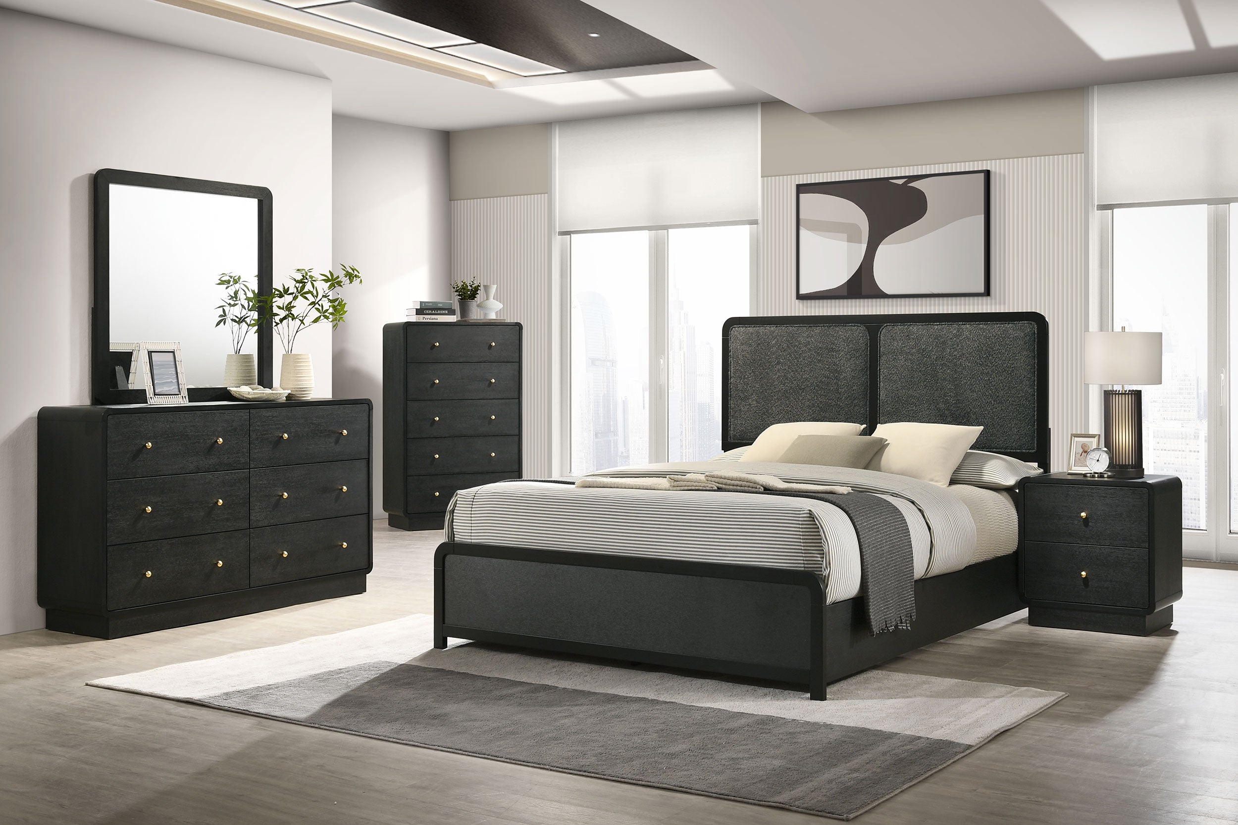 Dar Furniture - Coaster - Cavelle 5-piece Queen Bedroom Set Black - 223661Q-S5