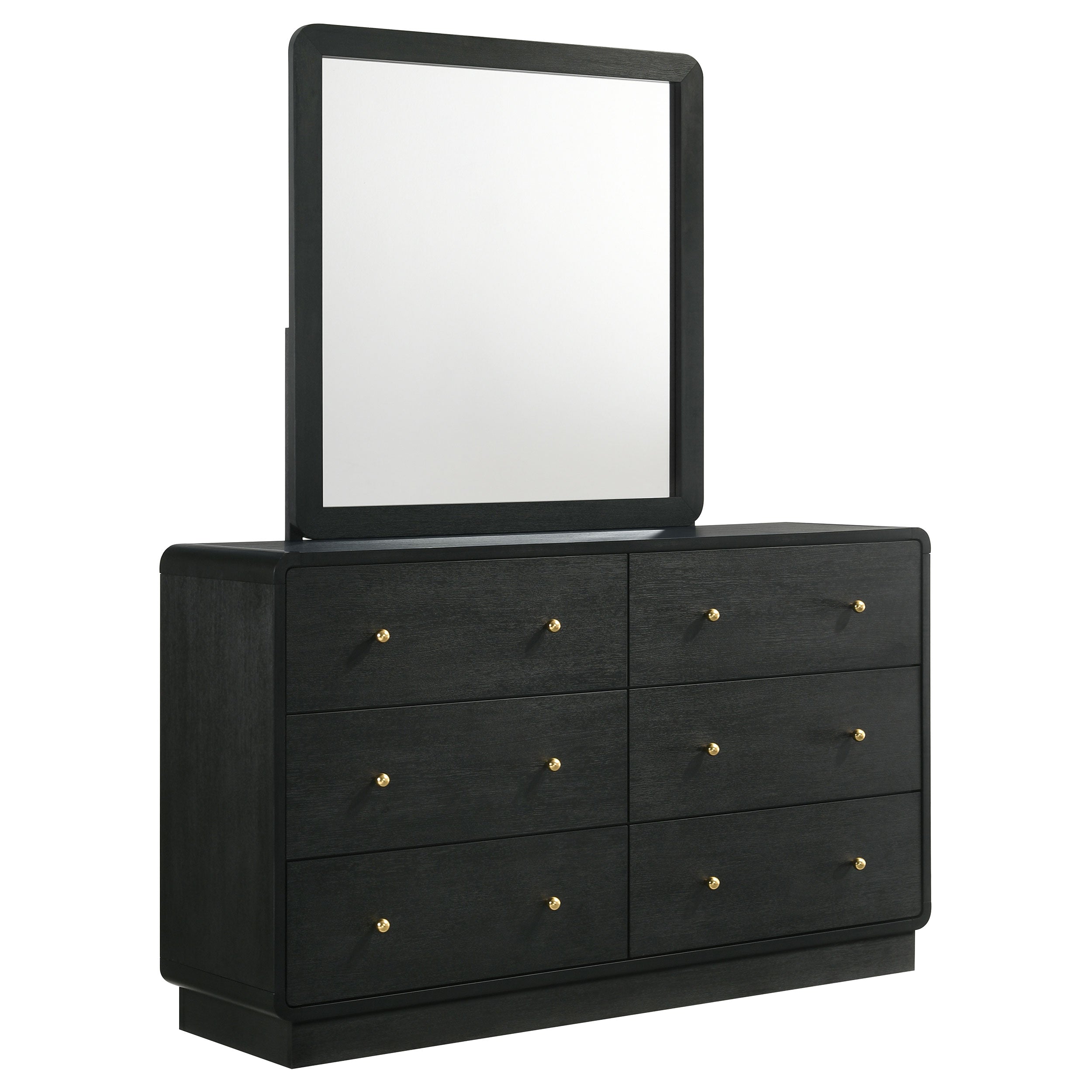 Dar Furniture - Coaster - Cavelle 6-drawer Dresser and Mirror Black - 223663M