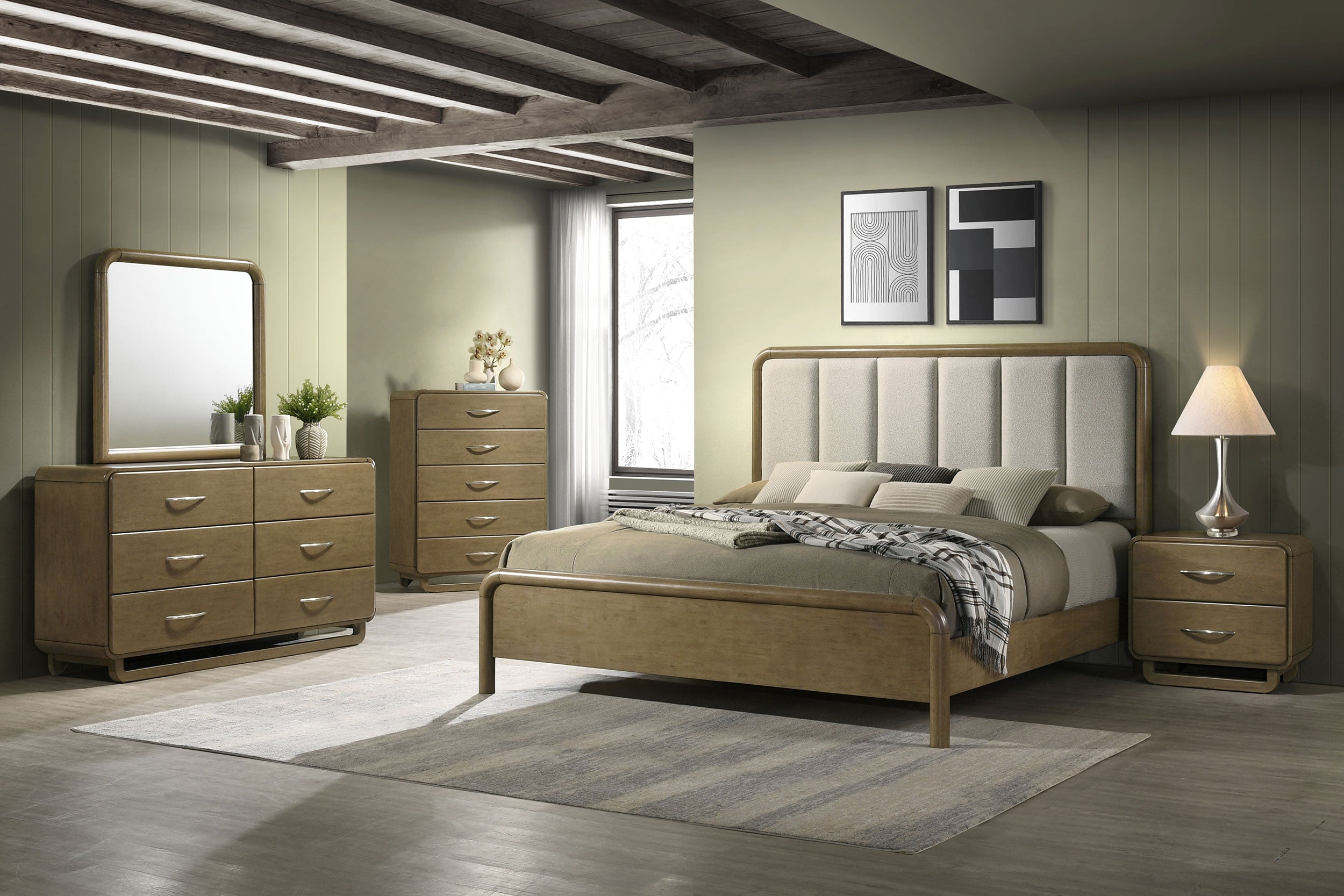 Dar Furniture - Coaster - Amsbury 5-piece Eastern King Bedroom Set Nutmeg - 224271KE-S5