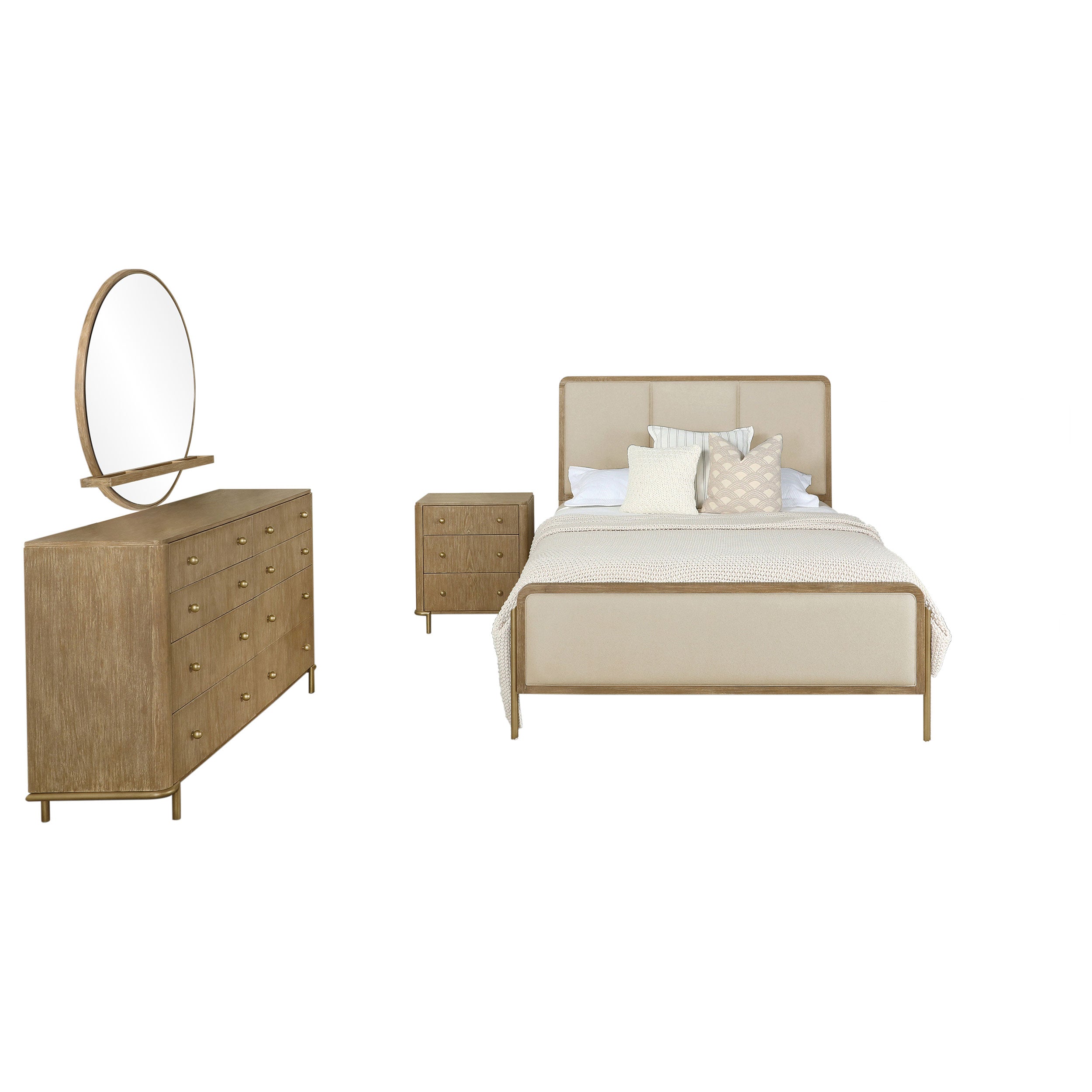 Arini 4-piece Queen Bedroom Set Cream and Sand Wash