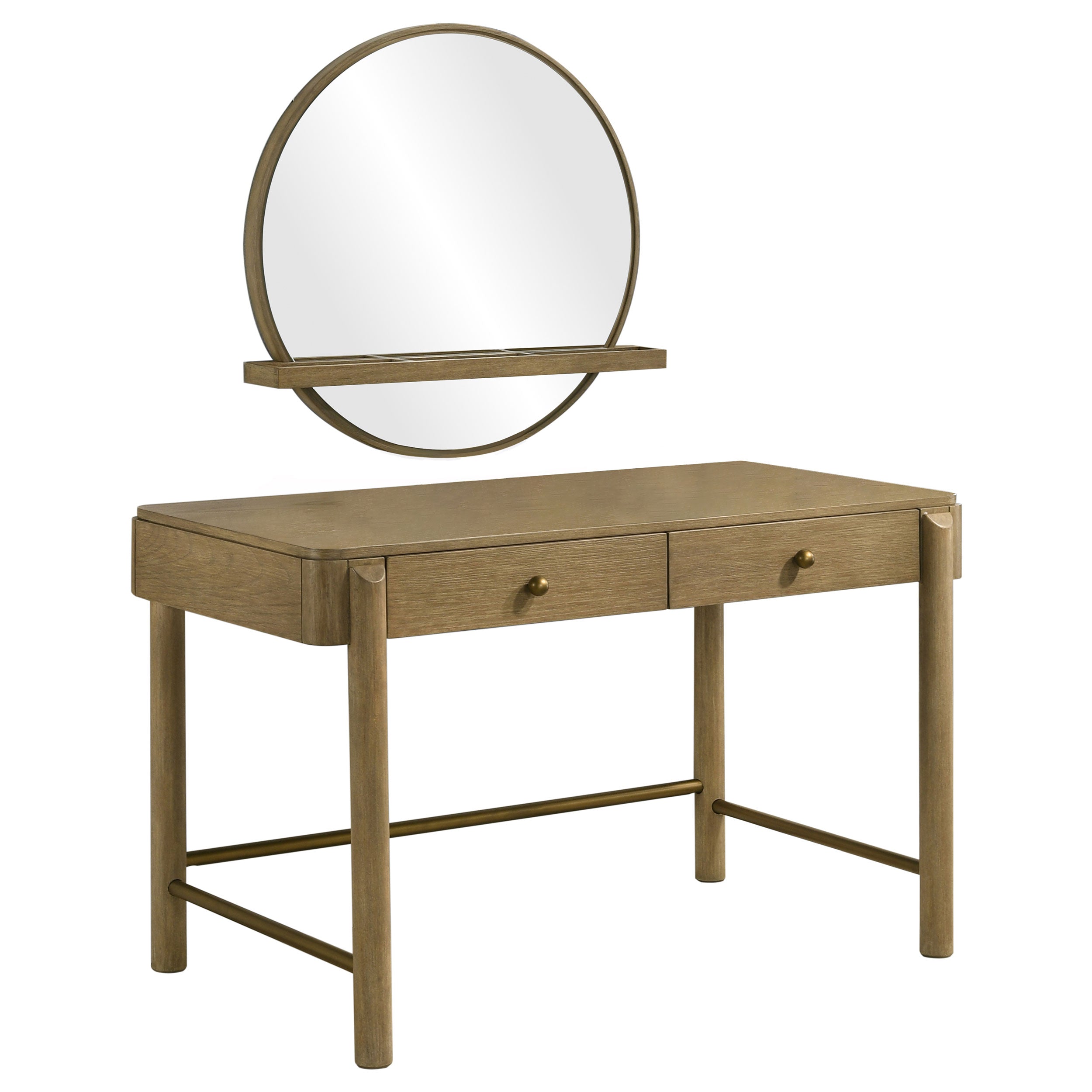 Dar Furniture - Coaster - Arini 2-piece Makeup Vanity Table and Mirror Set Sand Wash - 224307-SET