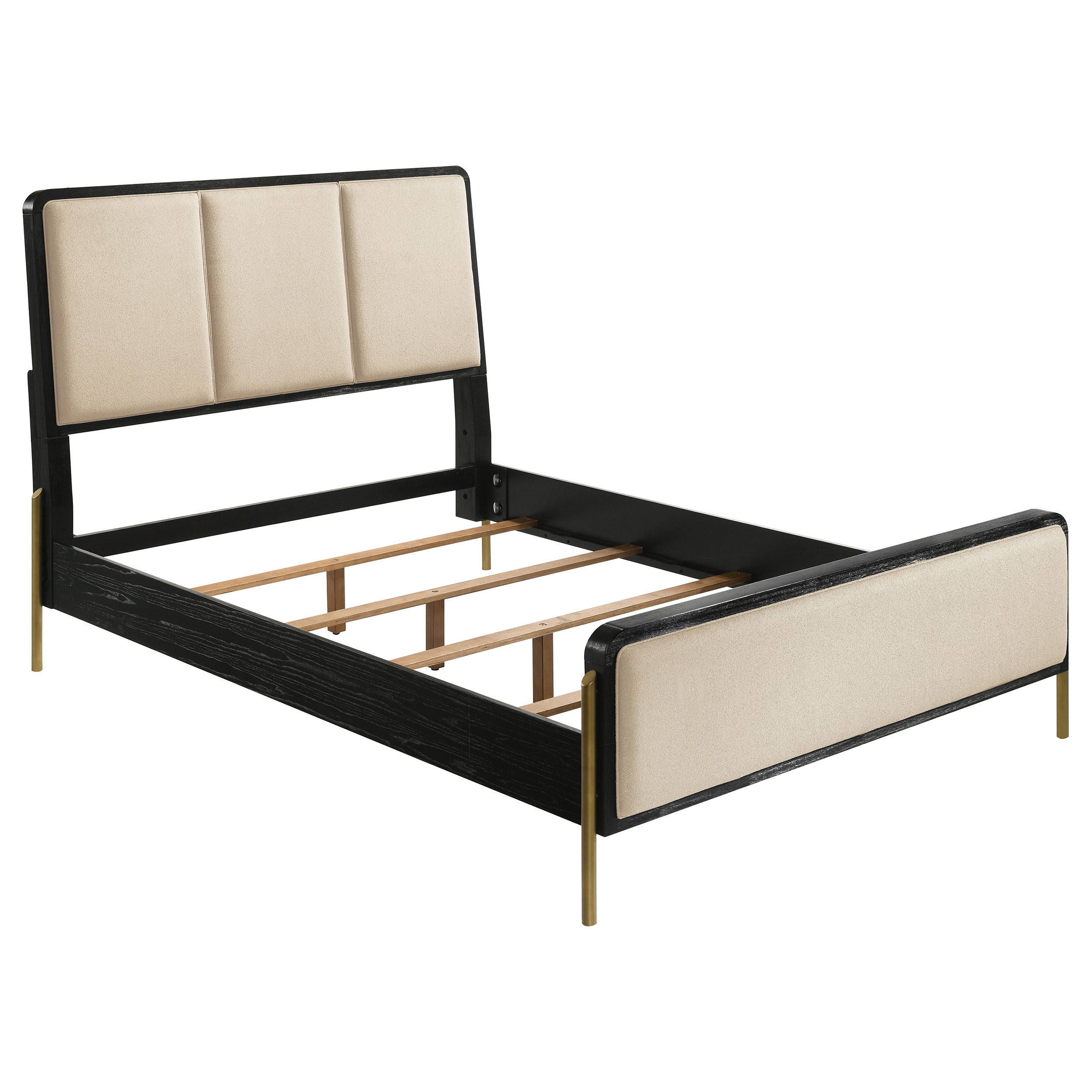 Dar Furniture - Coaster - Arini 56-inch Eastern King Panel Bed Cream and Black - 224331KECRM