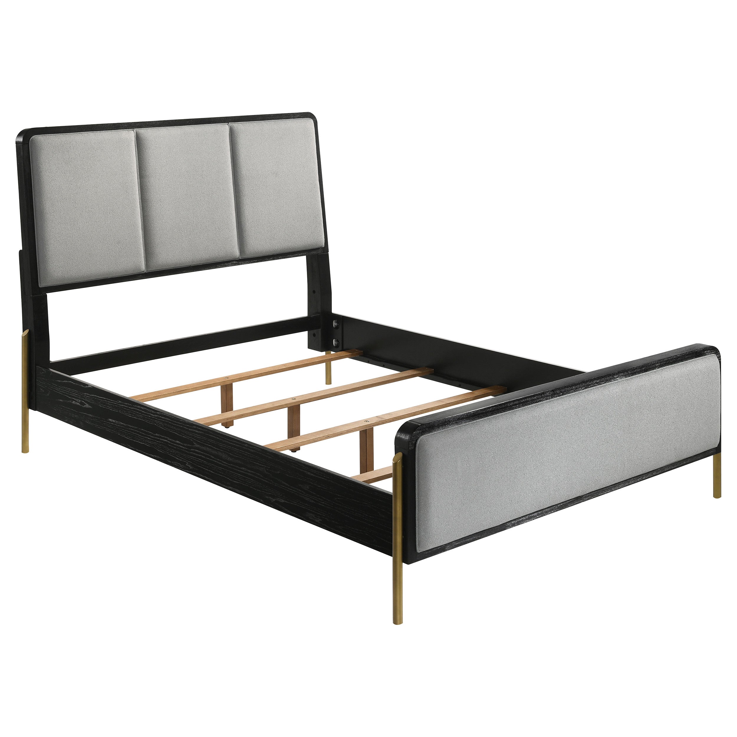 Dar Furniture - Coaster - Arini Upholstered Queen Panel Bed Black and Grey - 224331Q